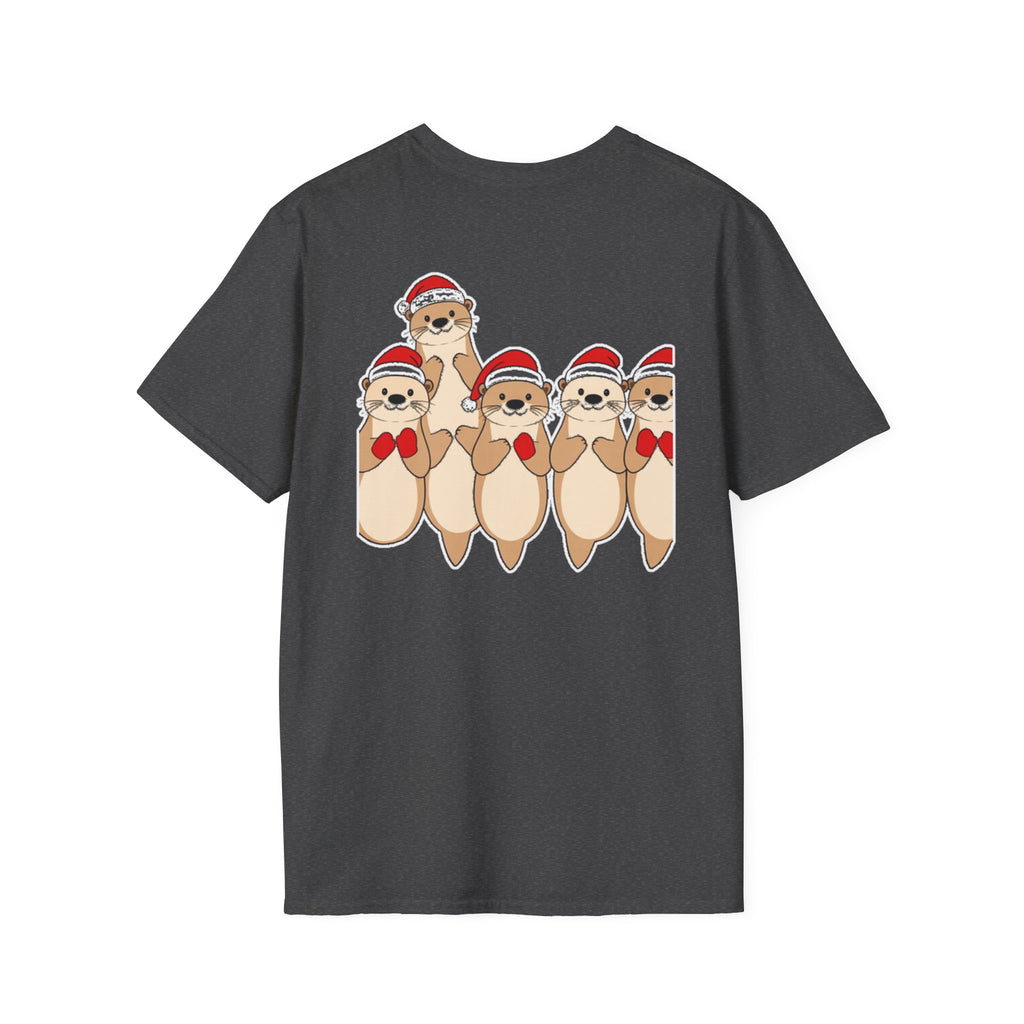 Christmas Otters Family T-Shirt | Cute Cartoon Holiday Design Unique Shirt Gift