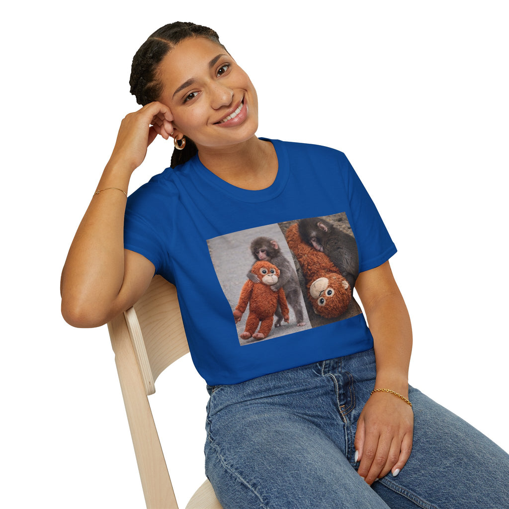 Funny Punch Monkey Viral Animal Tshirt Cute Trendy Unisex Softstyle T-Shirt Gift