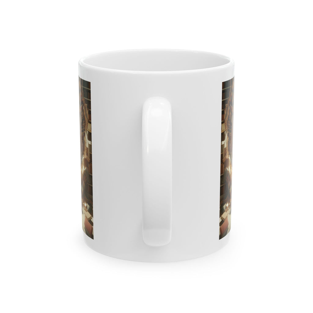 3D Ancient Library Bookshelf Mug Unique Ceramic Mug Coffee Cup Funny Gift Love 11oz