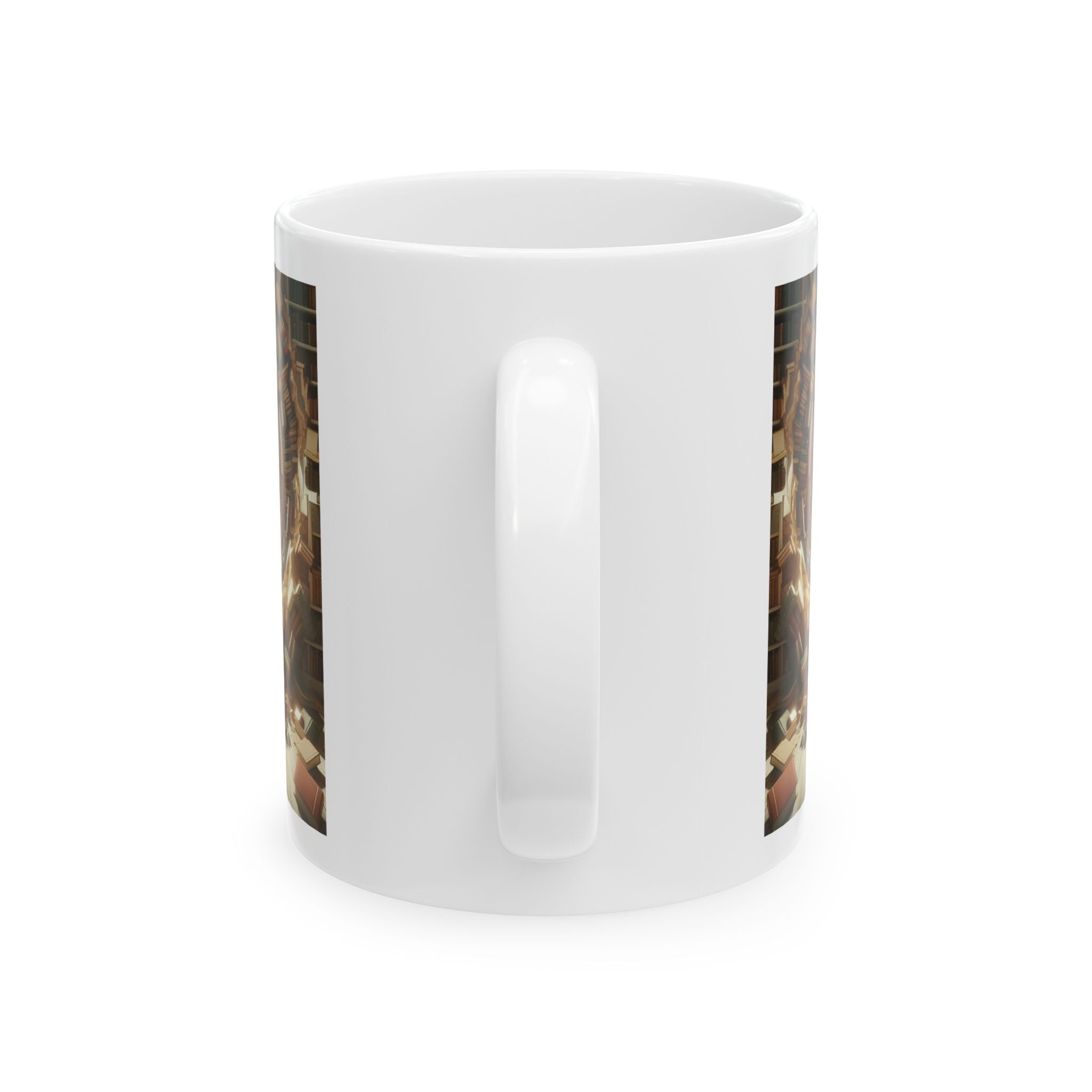 3D Ancient Library Bookshelf Mug Unique Ceramic Mug Coffee Cup Funny Gift Love 11oz