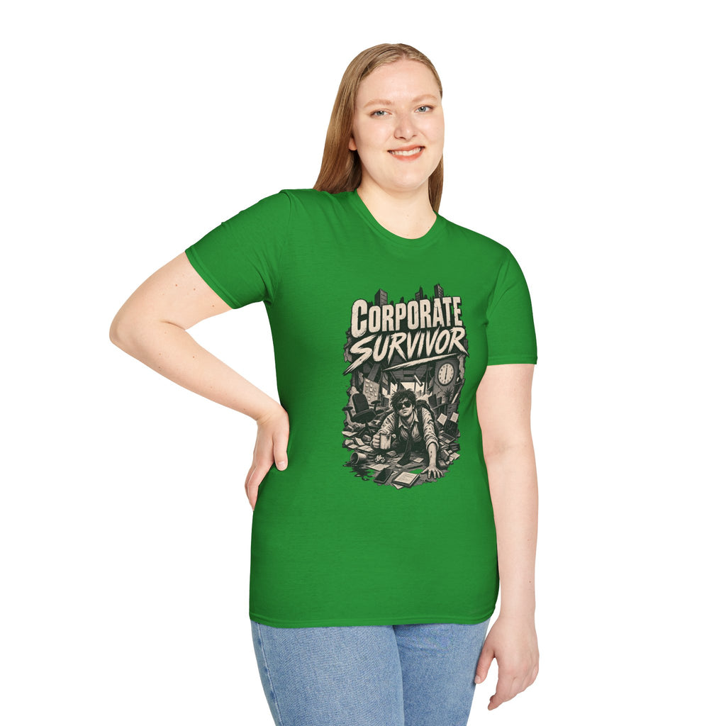 Funny Dark Humor Tshirt — Funny Office Tshirt Dark Humor Graphic Tee Unique Coworker Gift CORPORATE SURVIVOR Shirt