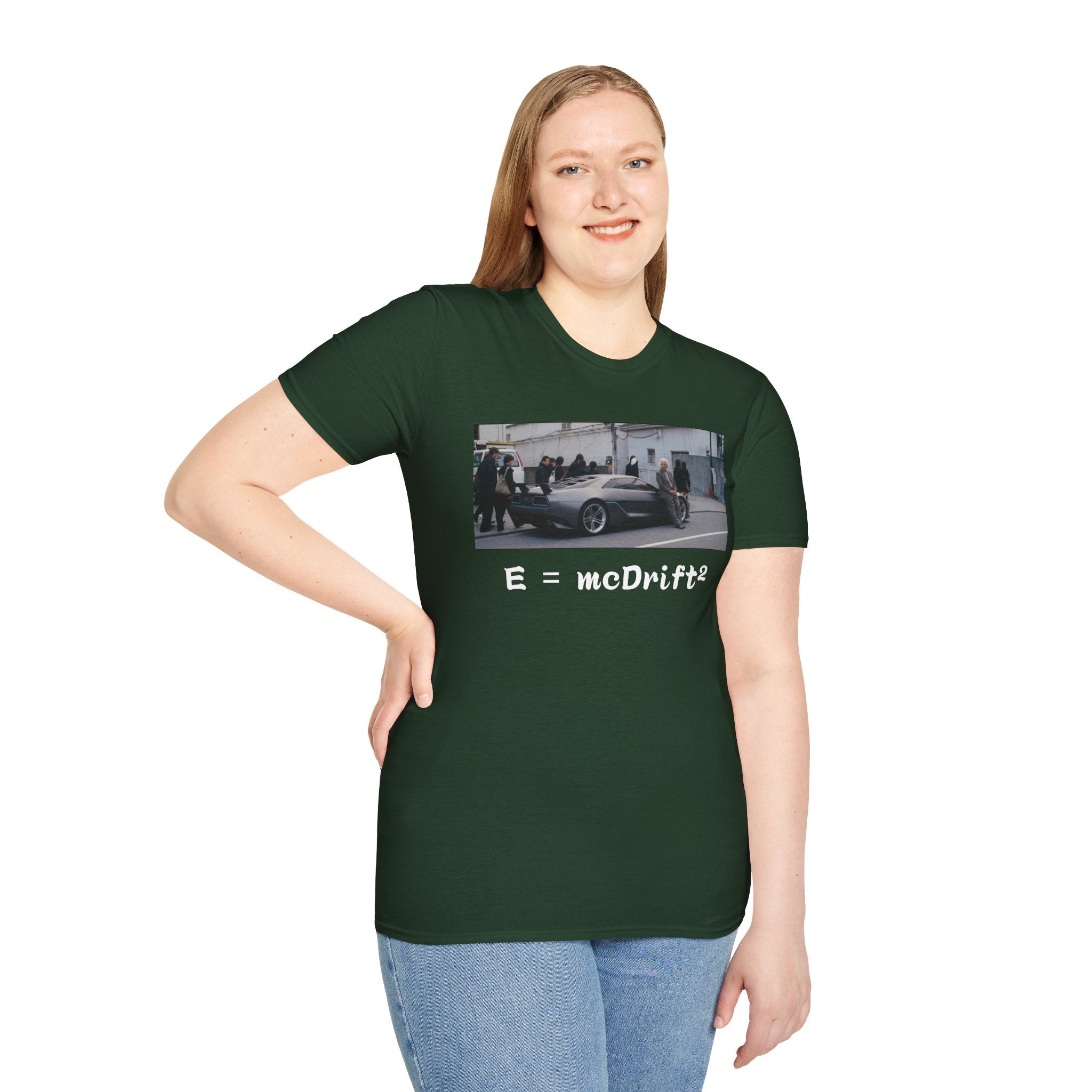 Funny Einstein Drift T-Shirt Speed Racing Car Unisex Softstyle TShirt Gift Men