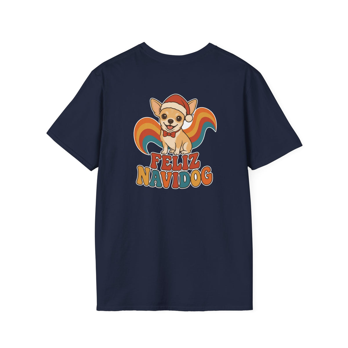 Retro Christmas Dog T-Shirt Feliz Navidog Vintage Dog Lover Shirt Unisex Softstyle Tee Christmas Gift