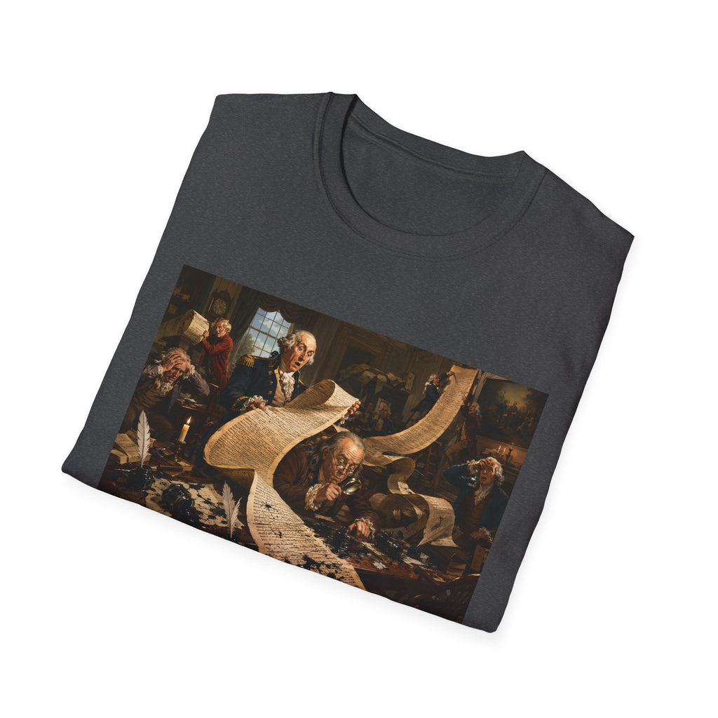 Funny USA Unisex Softstyle T-Shirt Giant Declaration Team Funny Patriotic T-Shirt United States of America Benjamin Franklin George Washington Tshirts
