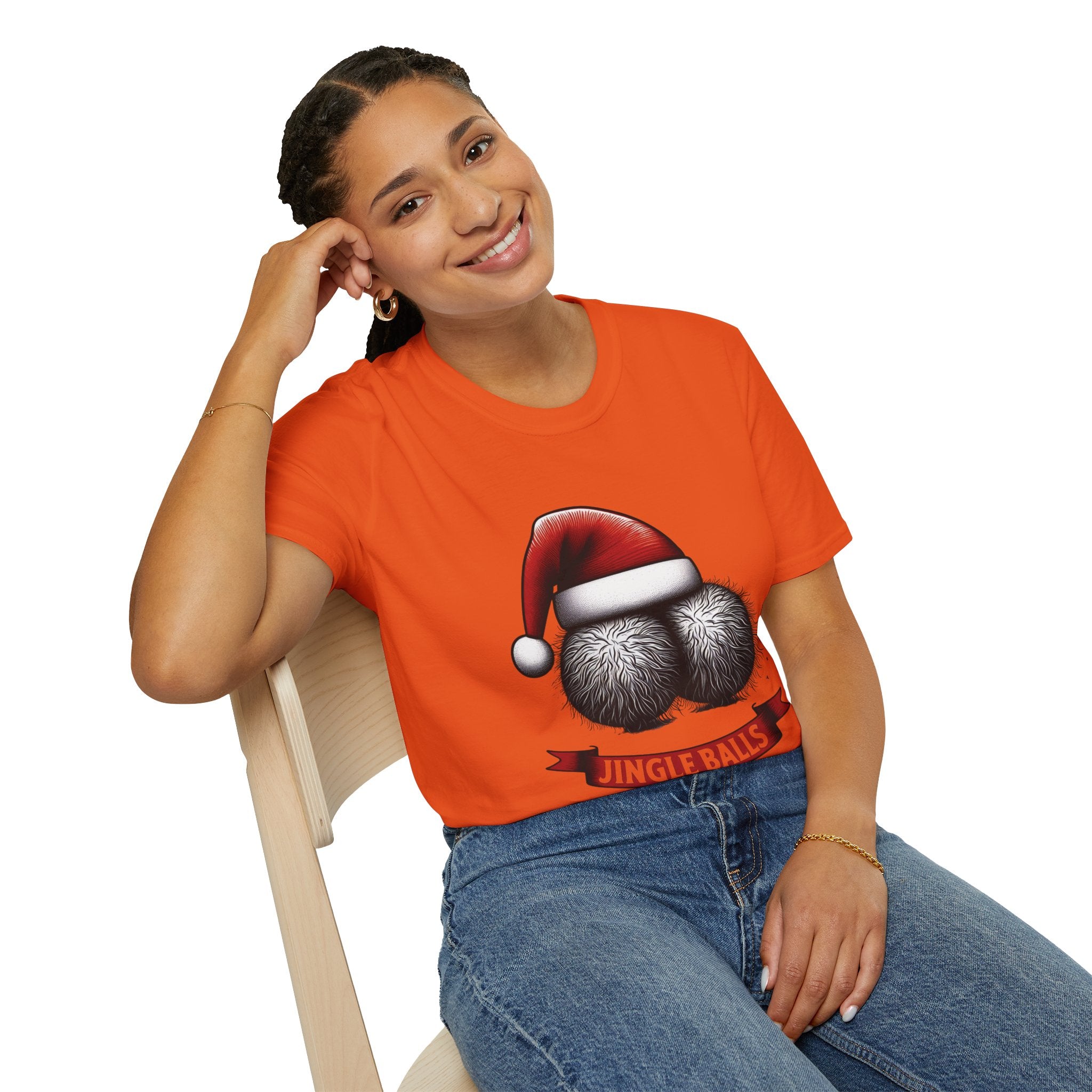 Tshirt Jingle Balls Funny Christmas T-Shirt Xmas Gift Tops Unisex Softstyle 2027