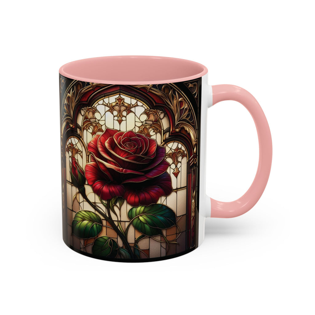Rose Accent Coffee Mug Red Pink Ceramic Tea Cup Love Unique Valentine's Gift New