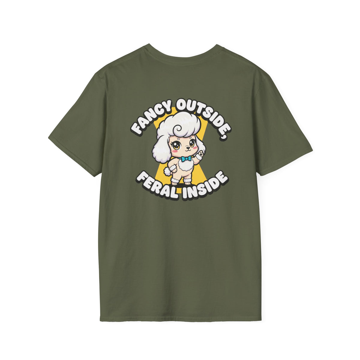 Cute Poodle Shirt Fancy Outside, Feral Inside Funny Dog Lover Unisex Softstyle Tee Gift