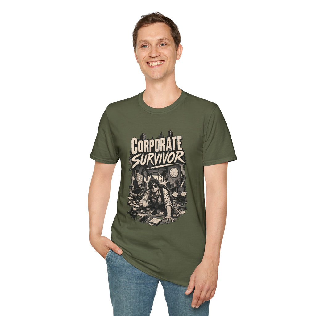 Funny Dark Humor Tshirt — Funny Office Tshirt Dark Humor Graphic Tee Unique Coworker Gift CORPORATE SURVIVOR Shirt