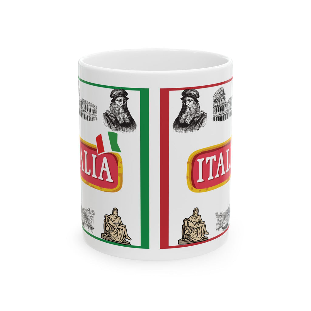 Italy Mug Italian Flag Historical Icons Tea Coffee Cup Ceramic Mug Travel Gift