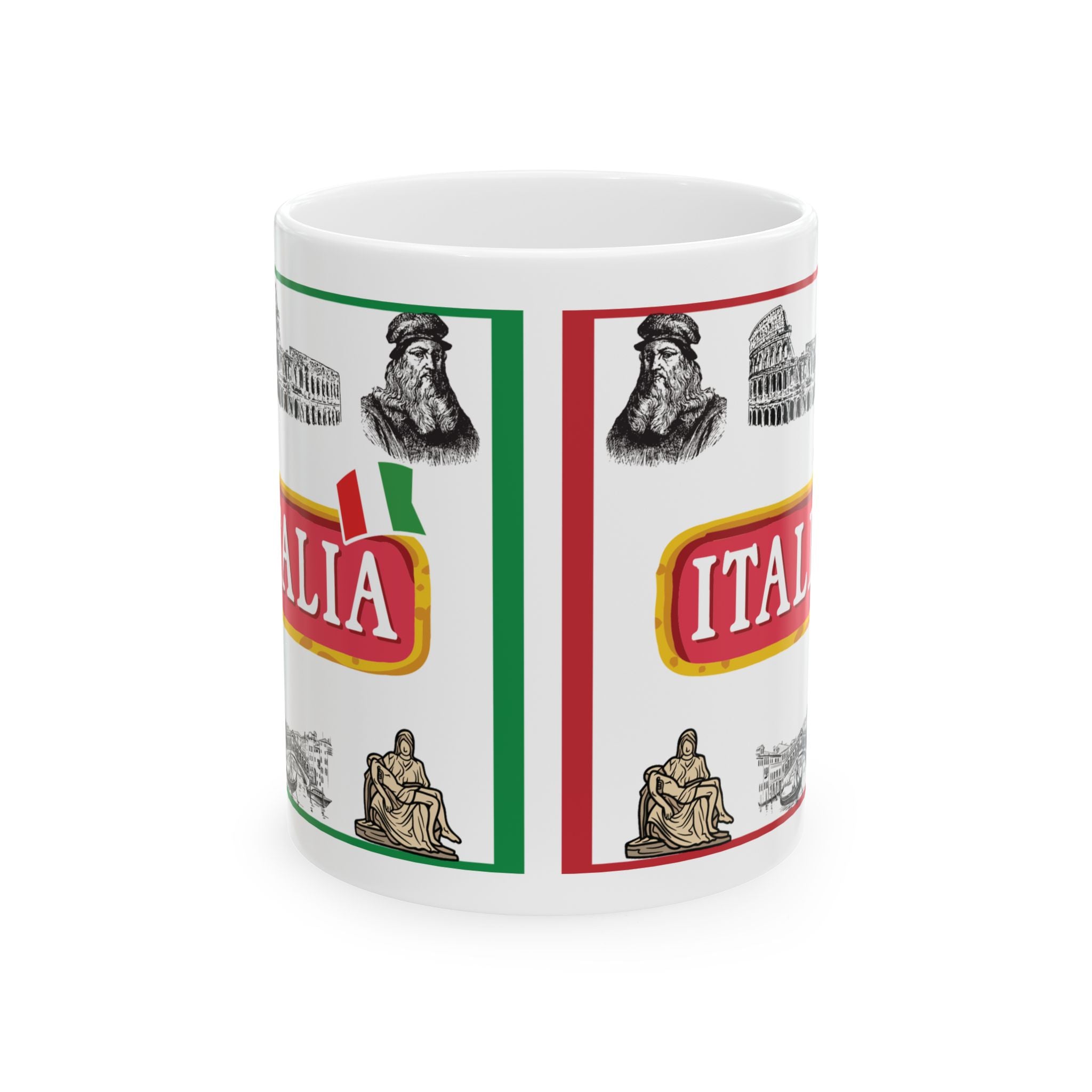 Italy Mug Italian Flag Historical Icons Tea Coffee Cup Ceramic Mug Travel Gift