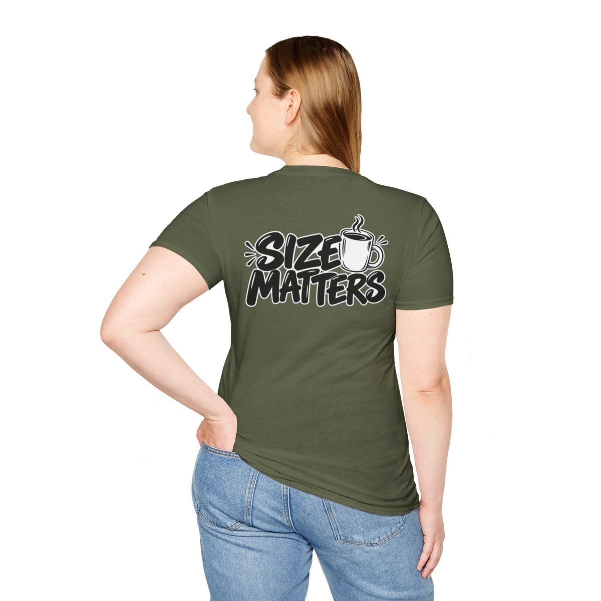 Dark Humor Funny Coffee Shirt Size Matters Novelty Graphic Tee Unique Gift