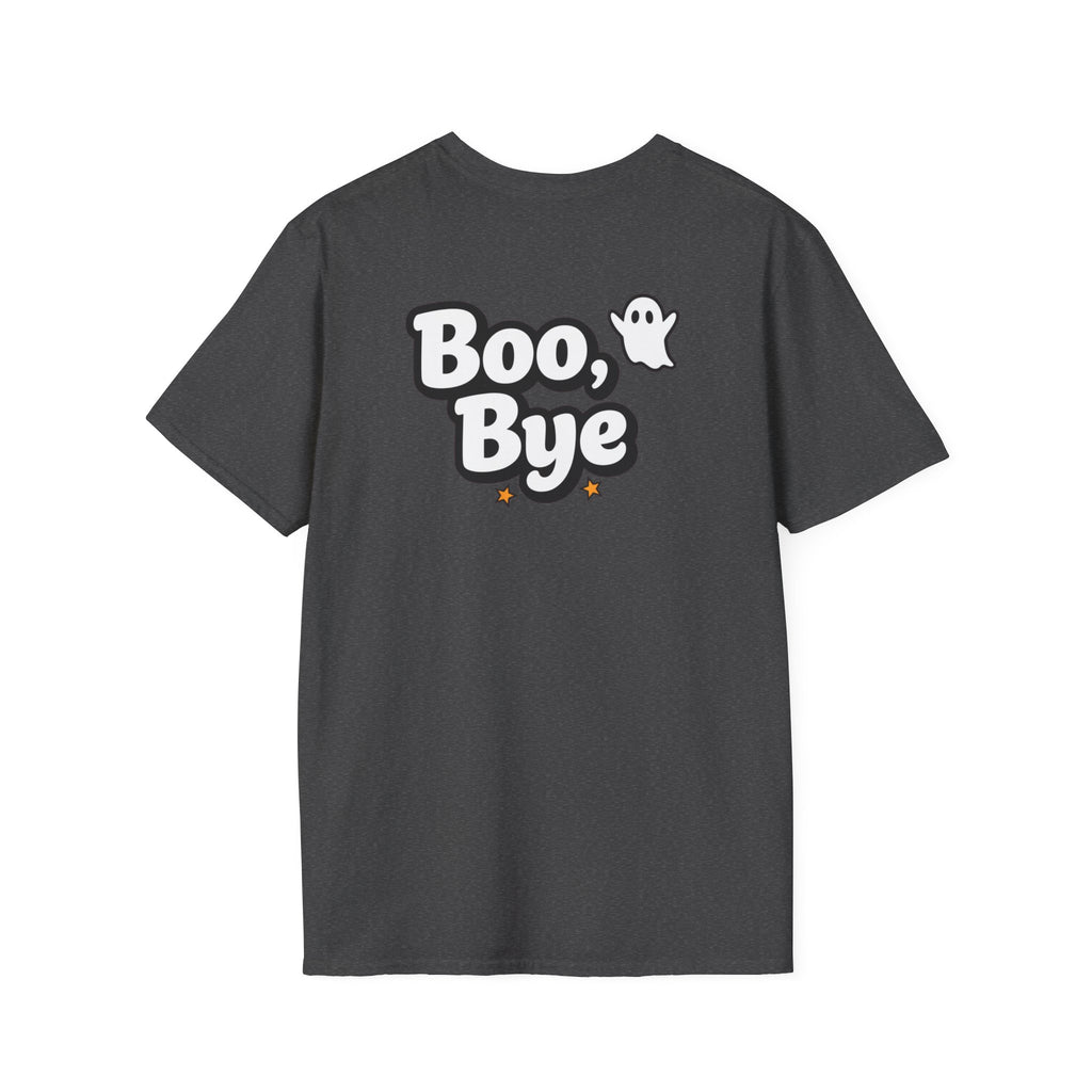Dark Humor Halloween Shirt Boo Bye Funny Minimalist Ghost Sarcastic Unisex Softstyle Tee Adult Halloween Gift