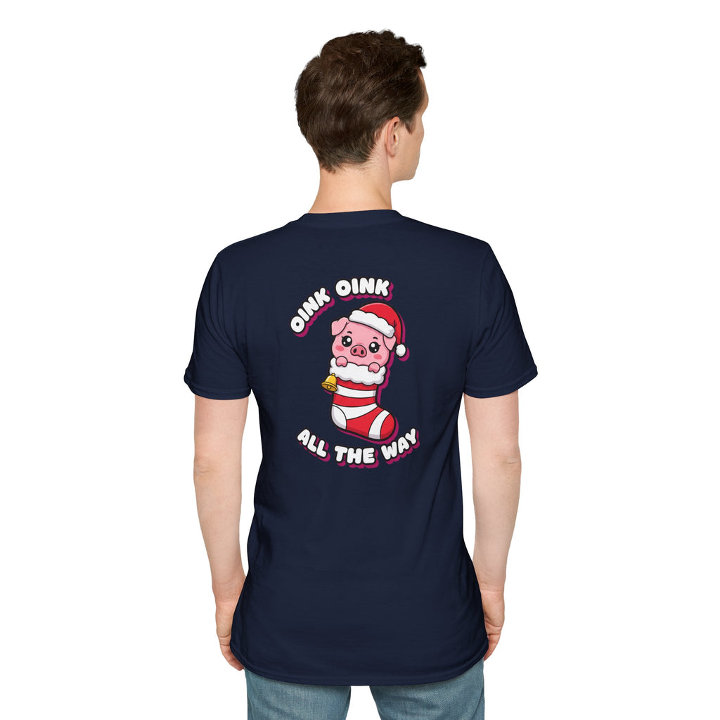 Cute Christmas Shirt Oink Oink All The Way Funny Animal Unisex Softstyle Tee Christmas Gift