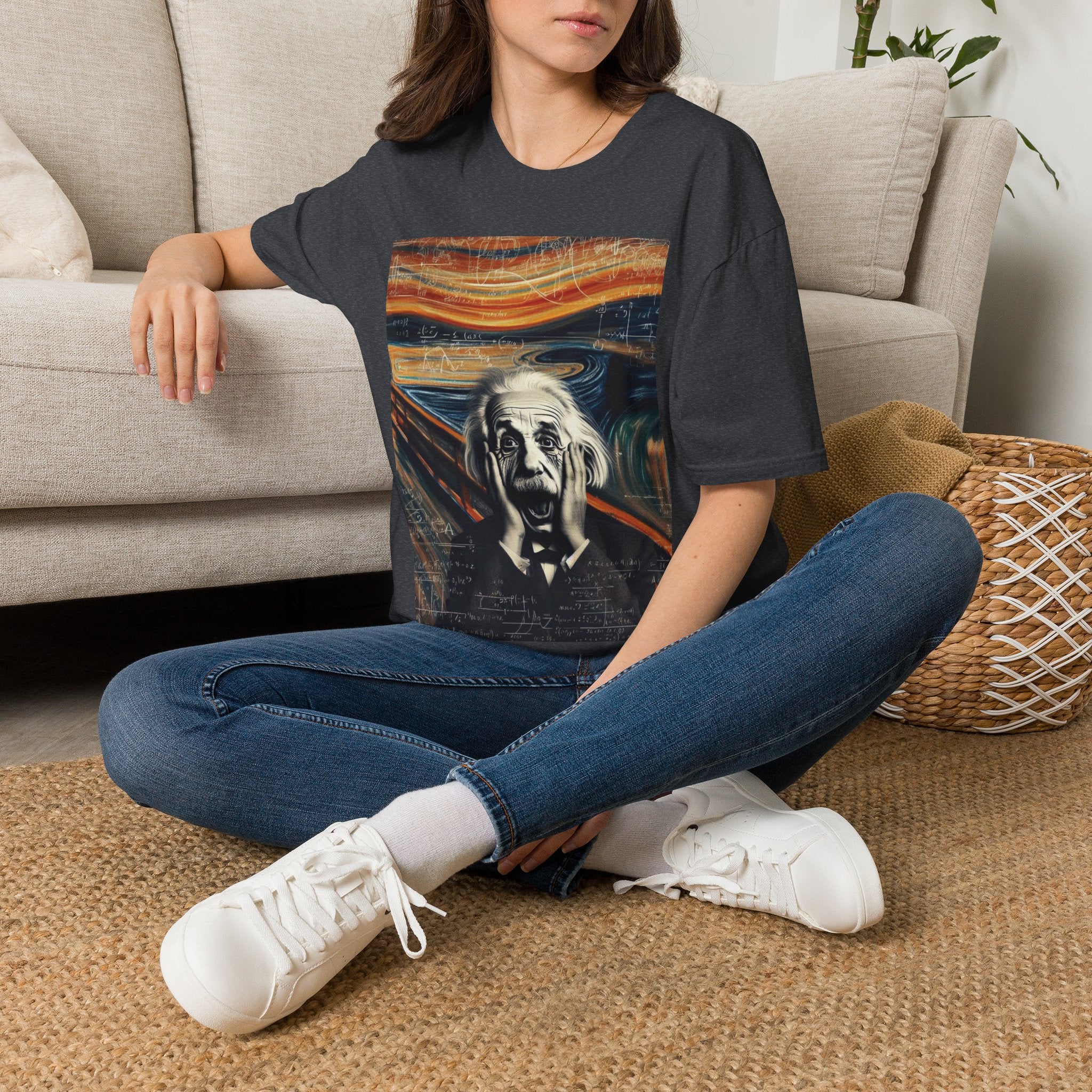 Funny Einstein Unisex Softstyle T-Shirt Edvard Munch Scream Cotton Gift Men Lady