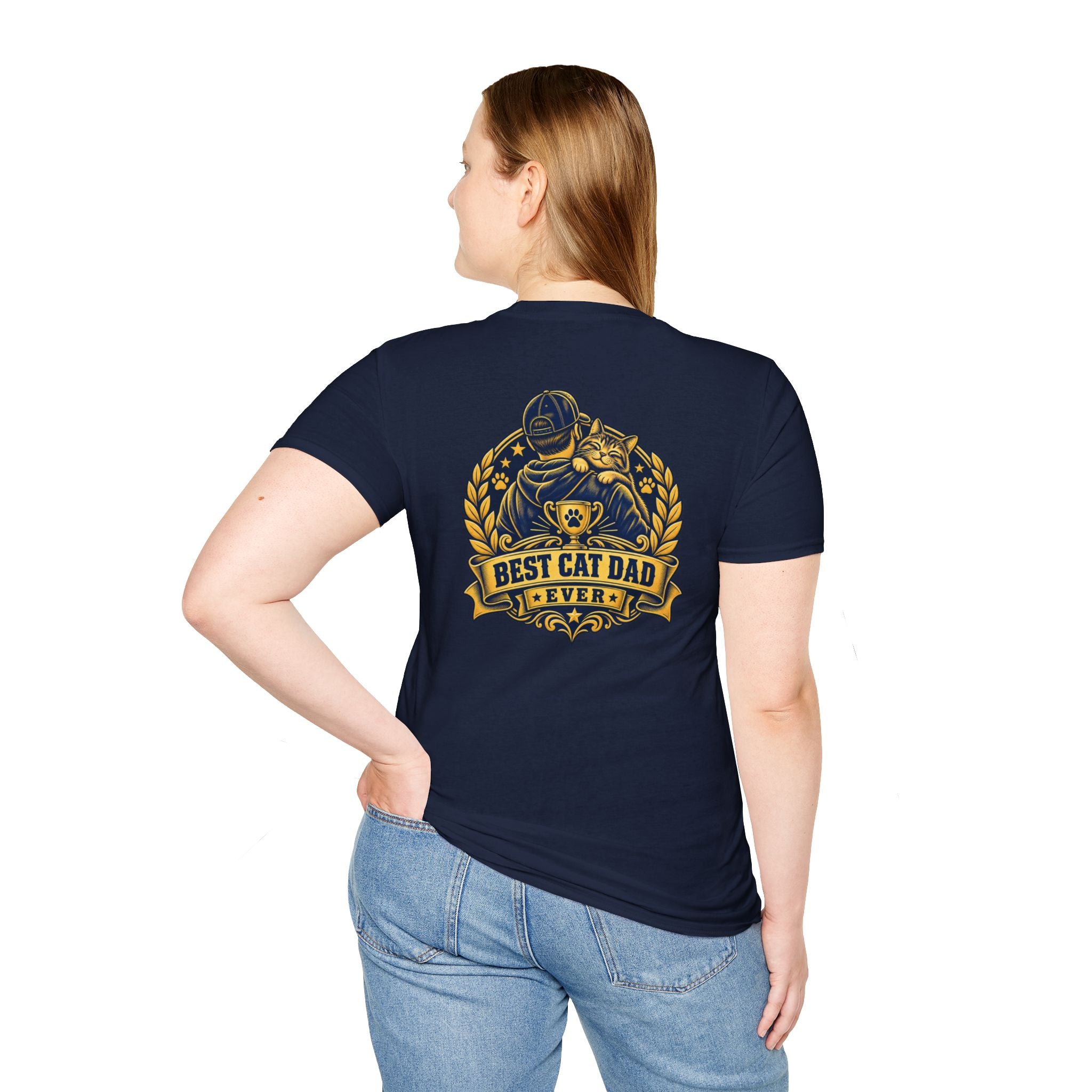 Best Cat Dad Ever Shirt Vintage Trophy Badge Cat Lover Graphic Tee Dark Humor Tee Unique Gift Funny Tshirt
