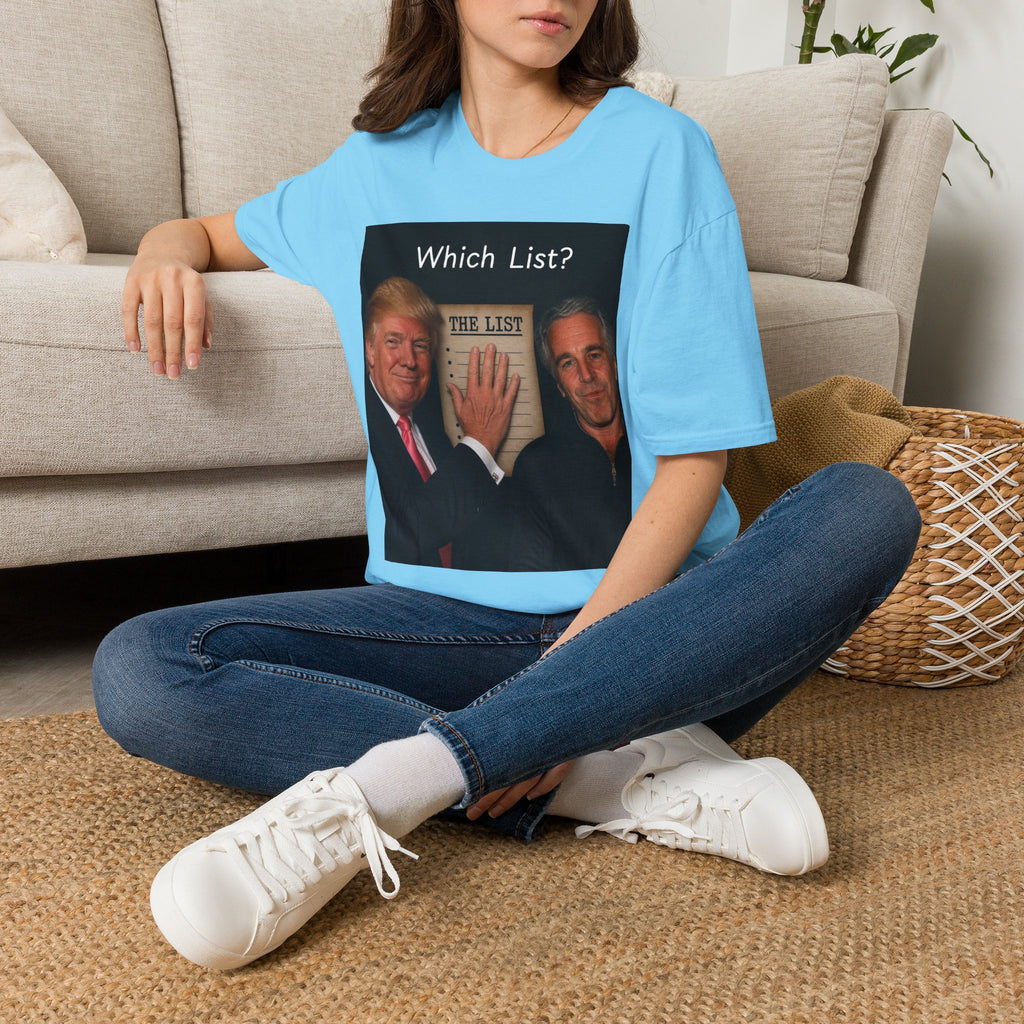 Funny Trump Epstein T-shirt Unique Unisex Conspiracy Theory What List Tshirt