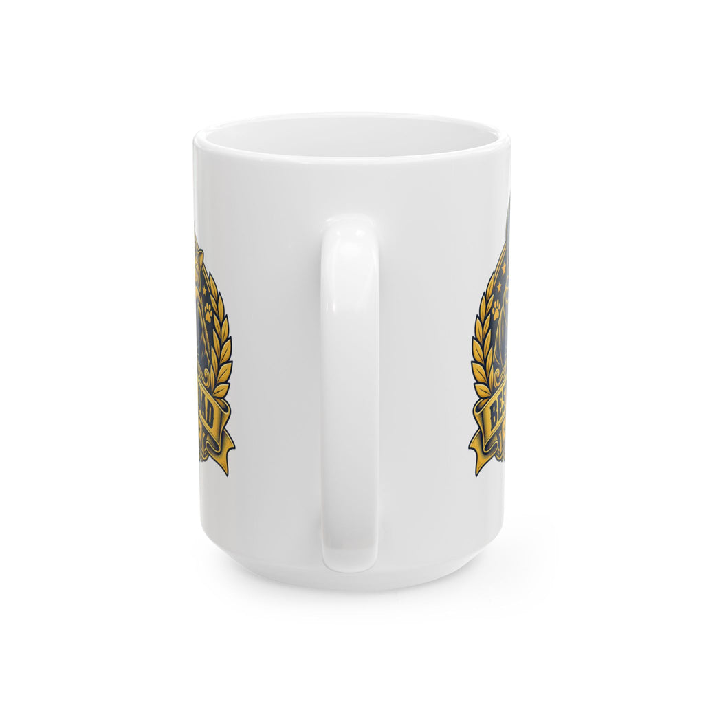 Best Cat Dad Ever Mug Vintage Trophy Badge Coffee Cup Gift Funny Coffee Mug