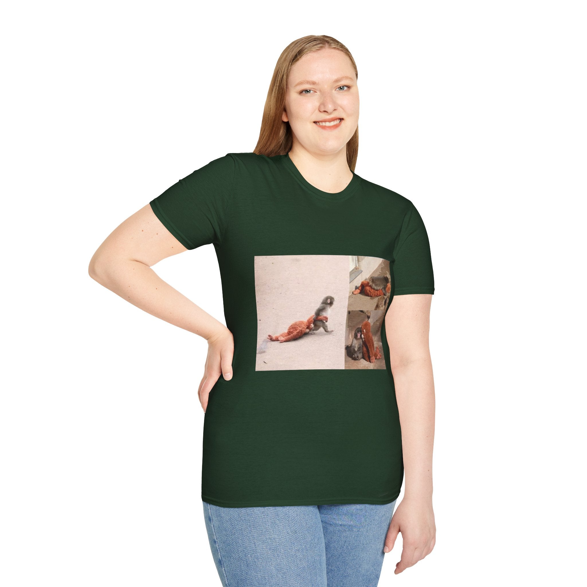 Funny Punch Monkey Viral Animal Tshirt Cute Trendy Unisex Softstyle T-Shirt Gift