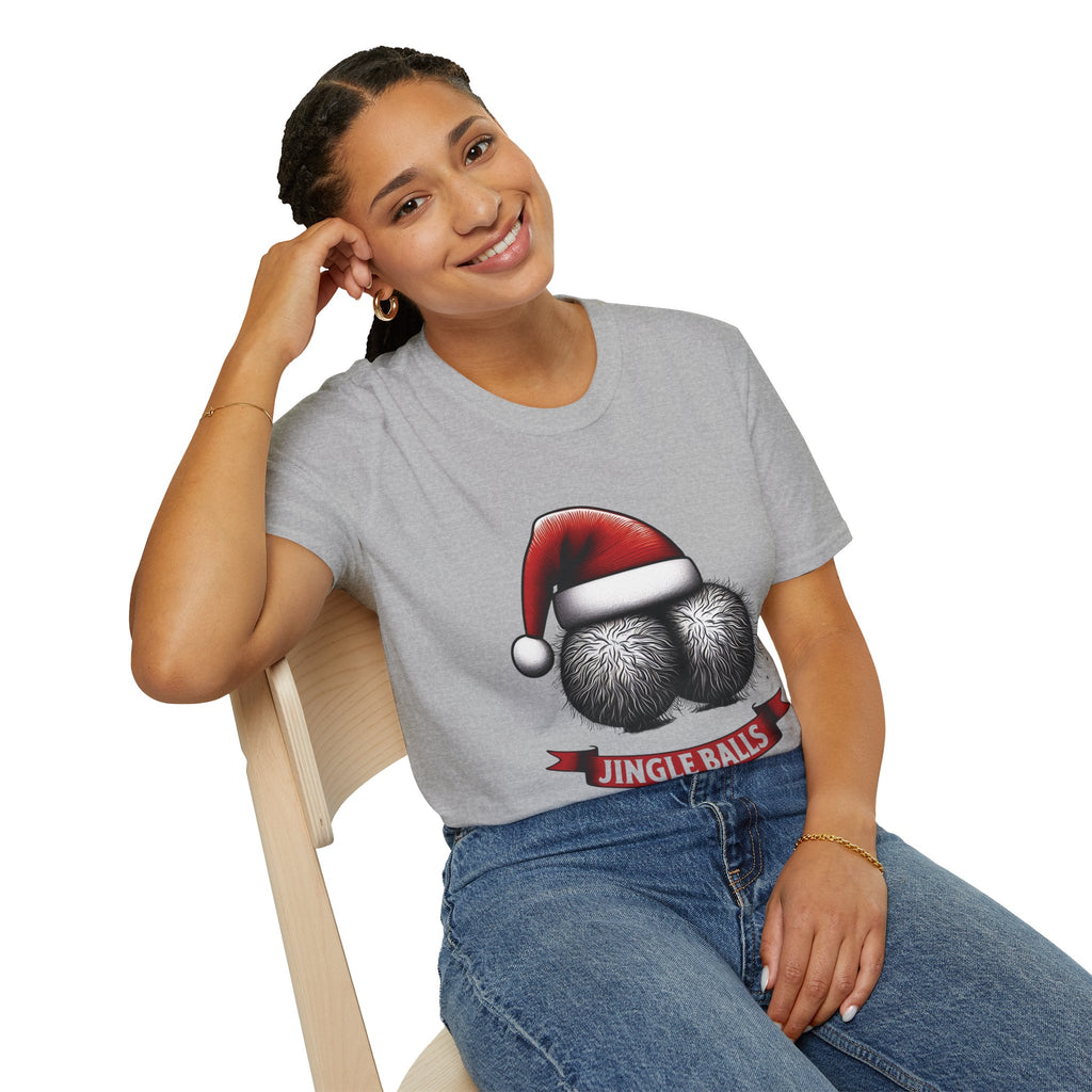 Tshirt Jingle Balls Funny Christmas T-Shirt Xmas Gift Tops Unisex Softstyle 2027