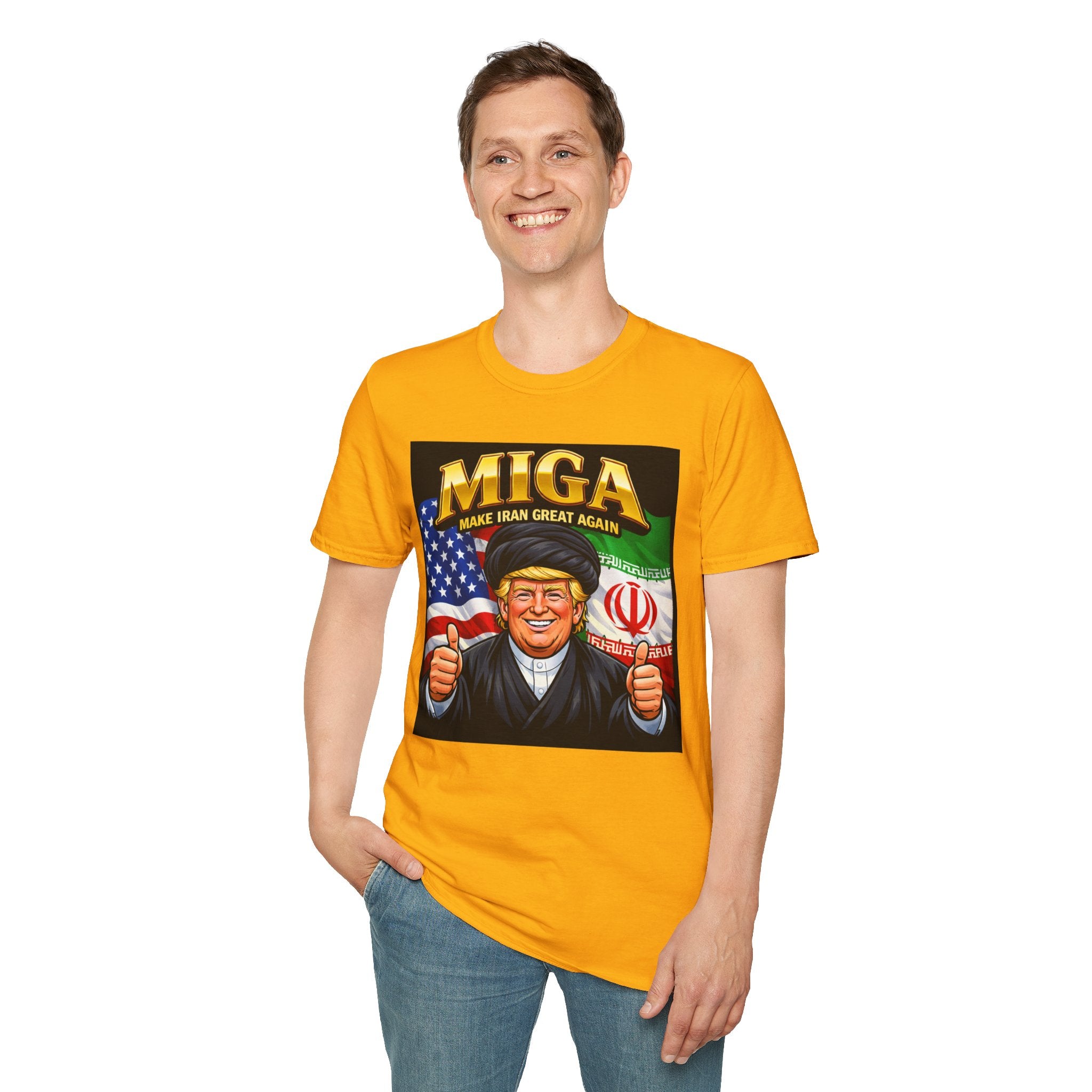Funny Trump Iranian Flag Shirt Make Iran Great Again MIGA Softstyle T-Shirt Best