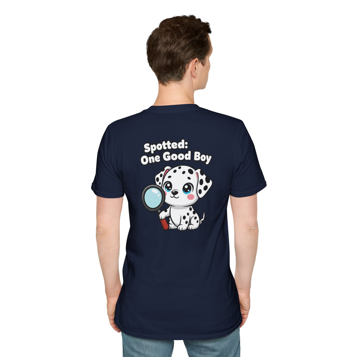 Cute Dalmatian Shirt Spotted: One Good Boy Funny Dog Lover Unisex Softstyle Tee Gift