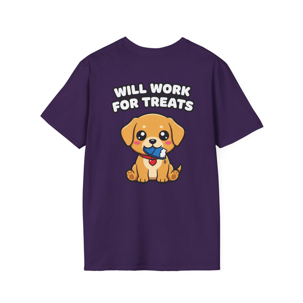 Cute Labrador Shirt Will Work For Treats Funny Dog Lover Unisex Softstyle Tee Gift