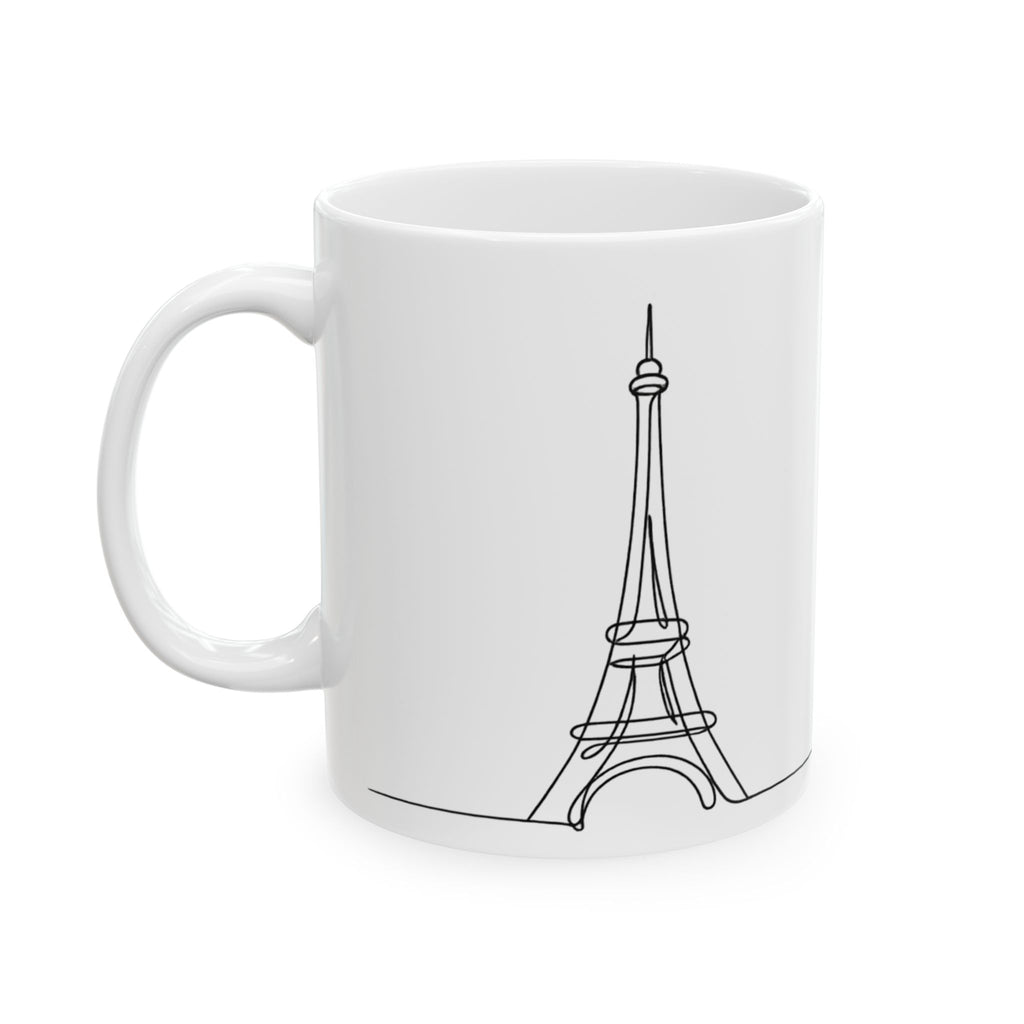 Funny Eiffel Tower Line Art Mug Minimalist Paris Coffee Cup – France Lover Gift Ceramic Mug 11oz 15oz Tea Mug