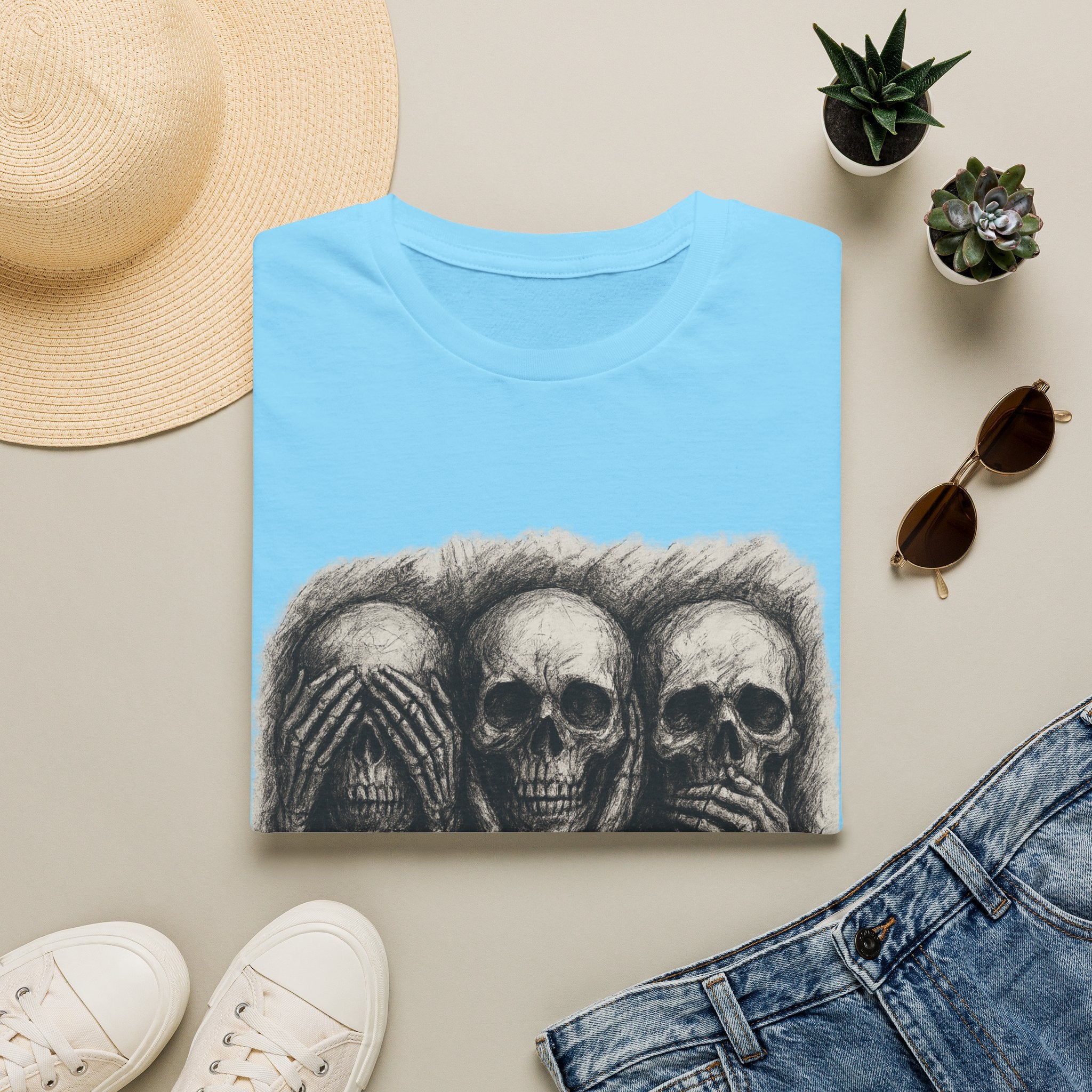 Mens Skull T-shirt Graphic Tees Skeleton Apparel Clothing Skulls Accessories Best Gift