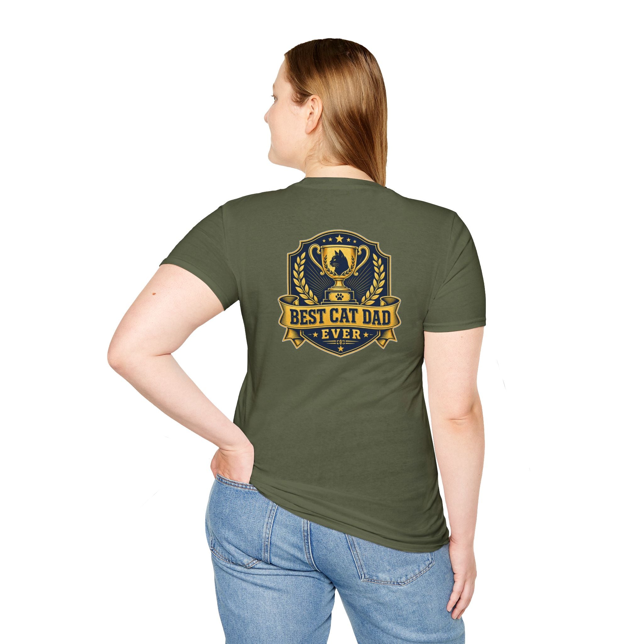 Best Cat Dad Ever Shirt Vintage Trophy Badge Cat Lover Graphic Tee Dark Humor Tee Unique Gift Funny Tshirt