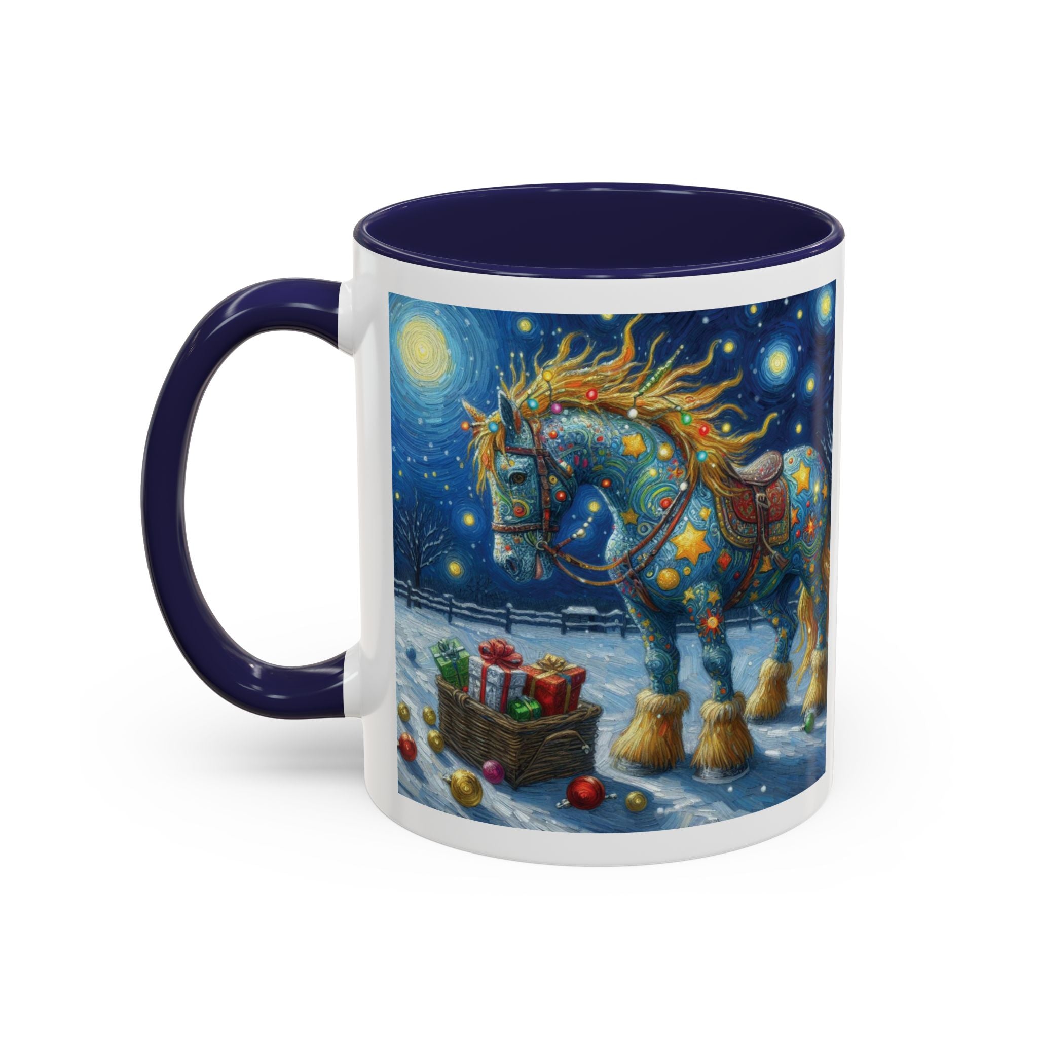 Christmas Mug Horse Mug Van Gogh Art Funny Coffee Tea Ceramic Mug Santa Gift Cup