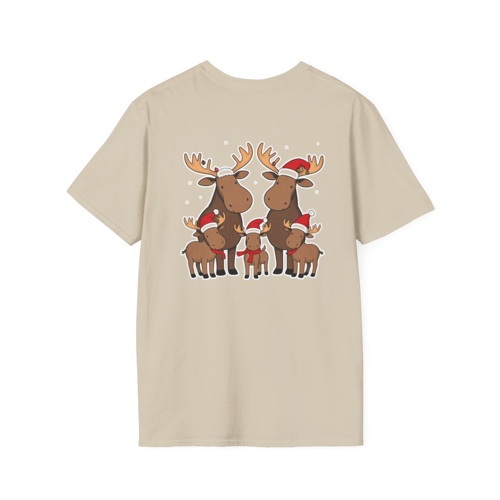 Christmas Moose Family T-Shirt | Cute Cartoon Holiday Design Unique Holiday Gift Shirt
