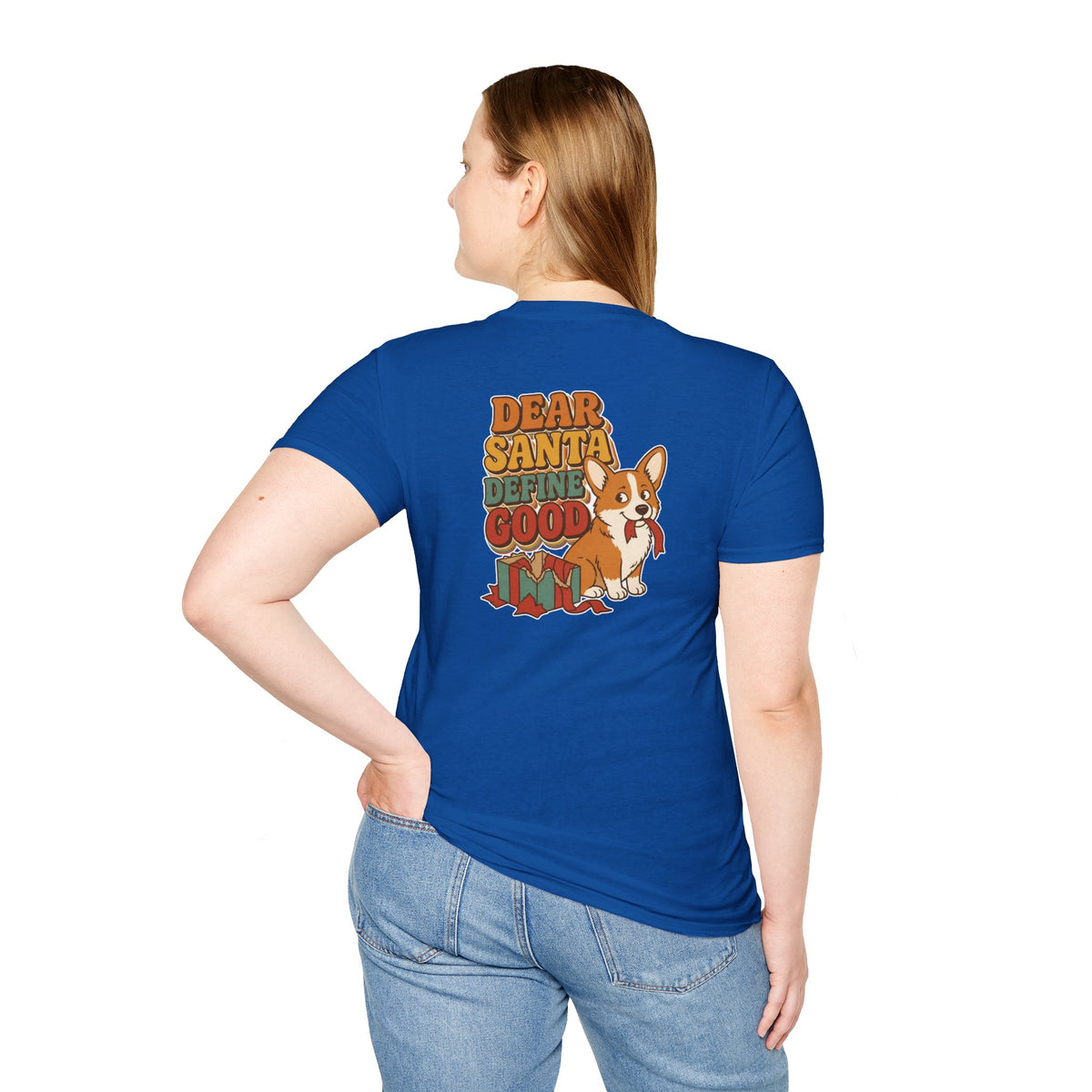 Retro Christmas Dog T-Shirt Dear Santa Define Good Vintage Dog Lover Shirt Unisex Softstyle Tee Christmas Gift