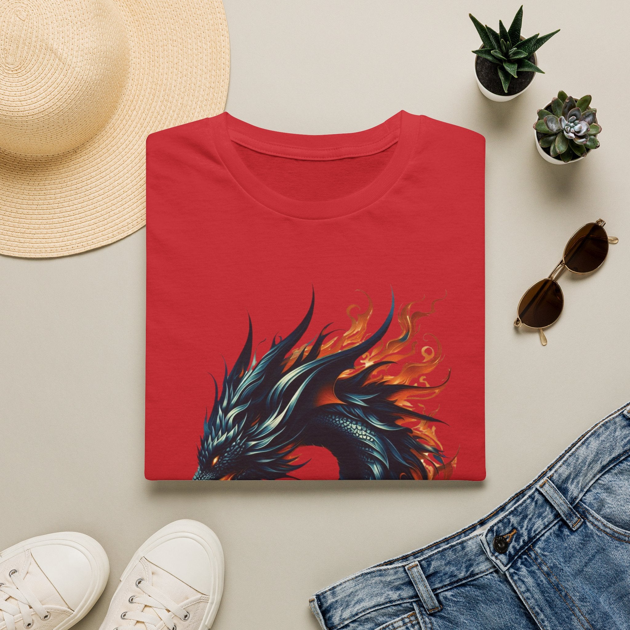 Dragon T-shirt Mens Graphic Tee Clothing Apparel Chinese Symbol Unisex Softstyle
