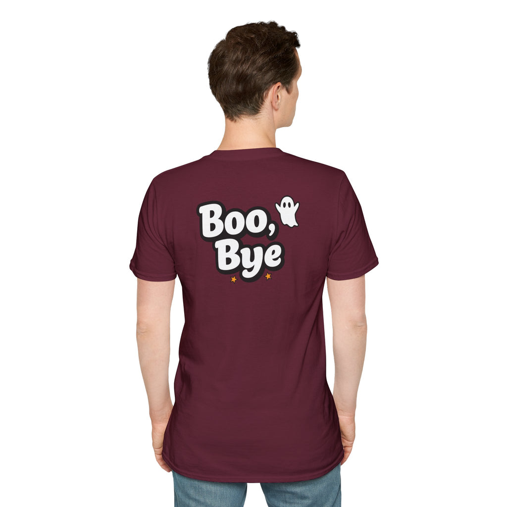 Dark Humor Halloween Shirt Boo Bye Funny Minimalist Ghost Sarcastic Unisex Softstyle Tee Adult Halloween Gift