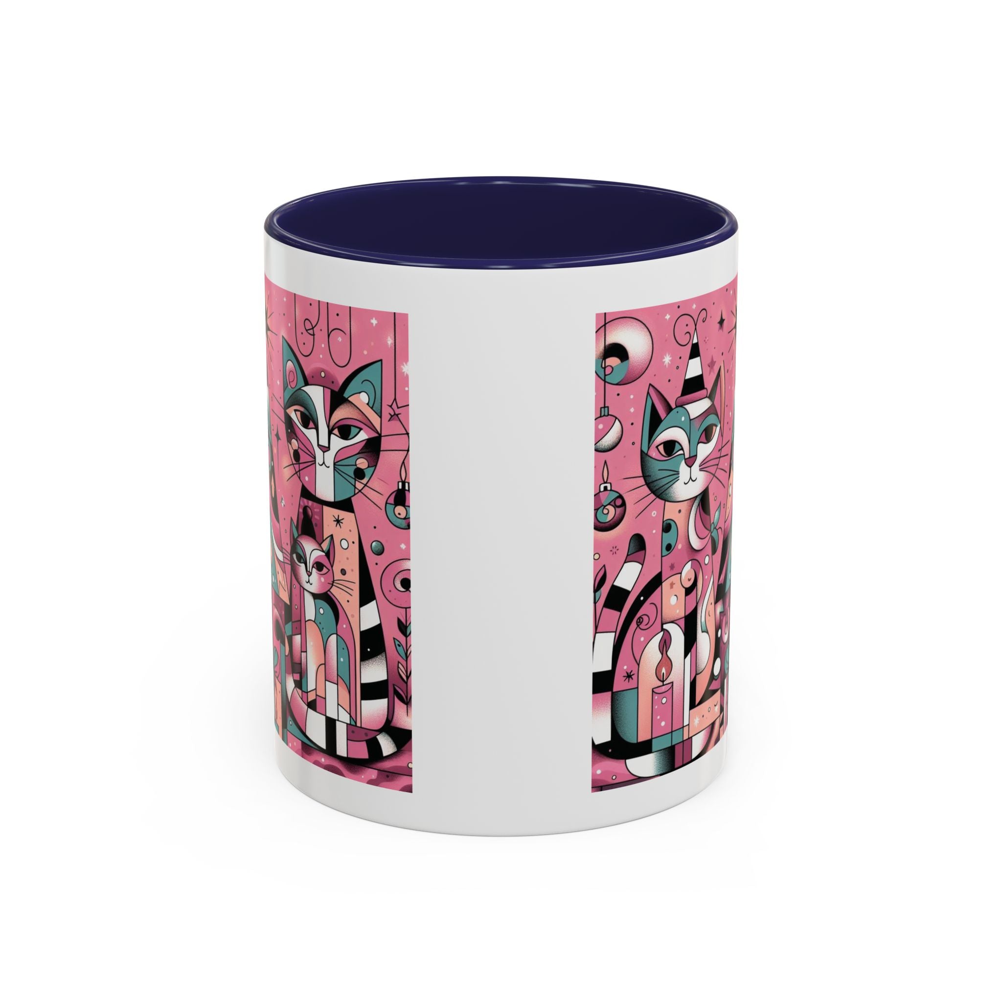 Christmas Mug Pink Cats Mug Mom Picasso Art Funny Coffee Tea Ceramic Cup Gift