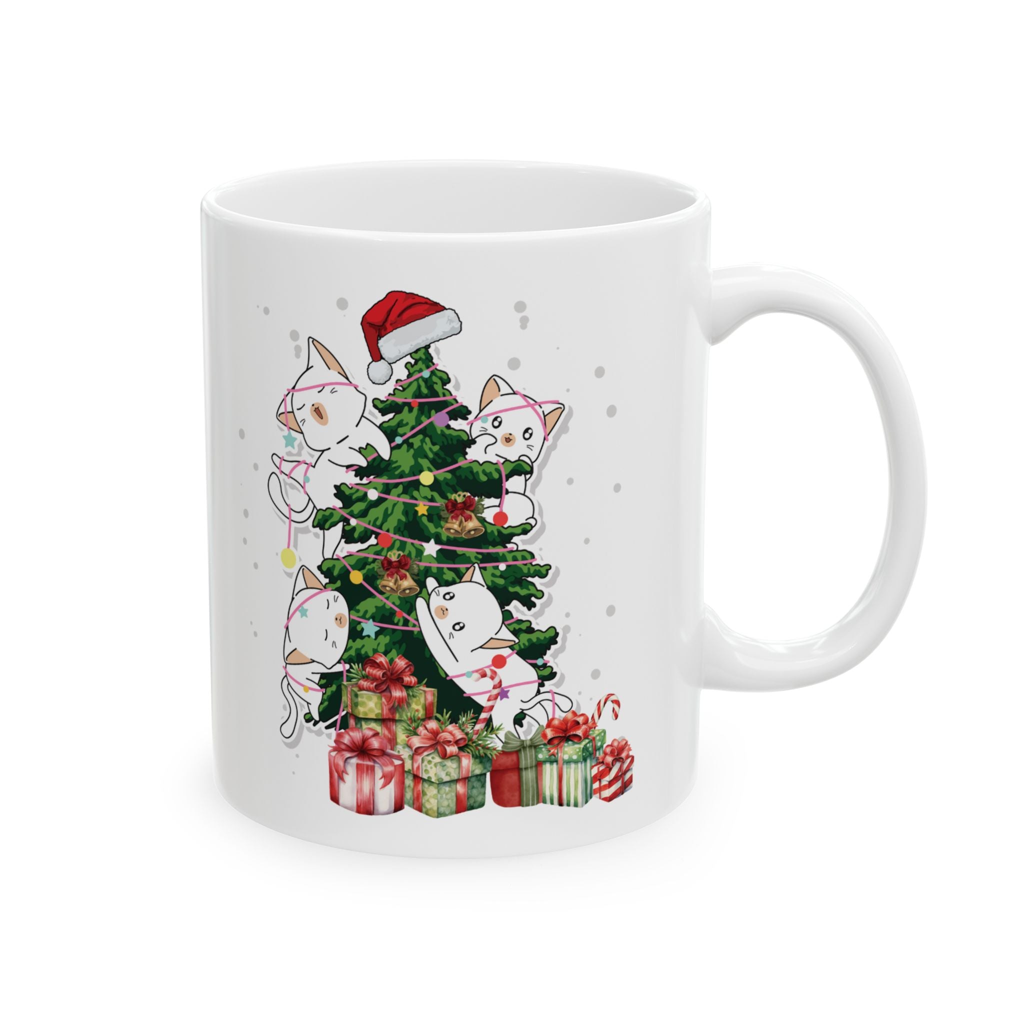 Christmas Cat Mug Unique Funny Holiday Festive Cup Christmas Gift Cute Cats 11oz
