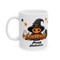 Cute Happy Halloween Funny Coffee Mug Gift For Kids Pumpkin Spooky Cat Boo 11oz