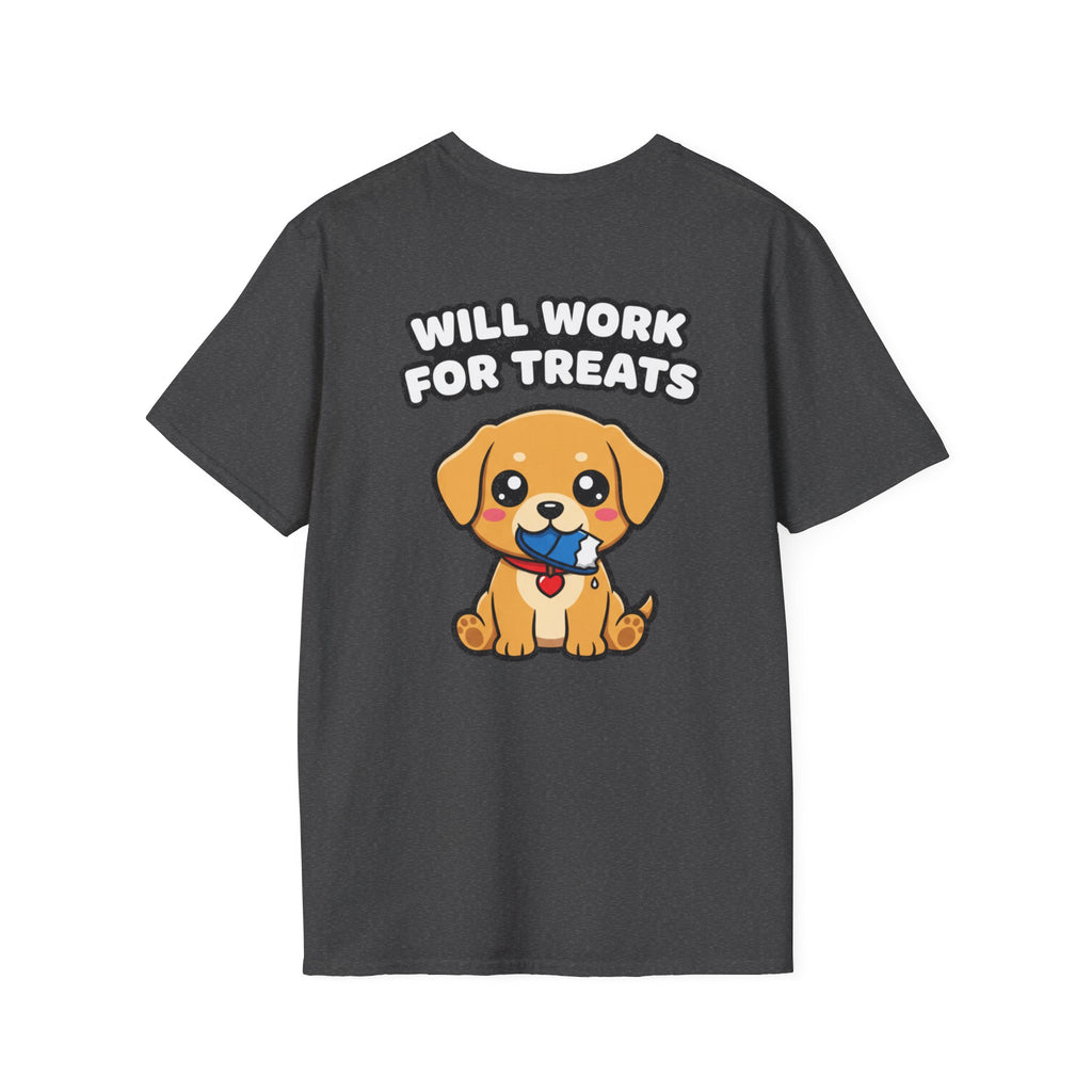 Cute Labrador Shirt Will Work For Treats Funny Dog Lover Unisex Softstyle Tee Gift