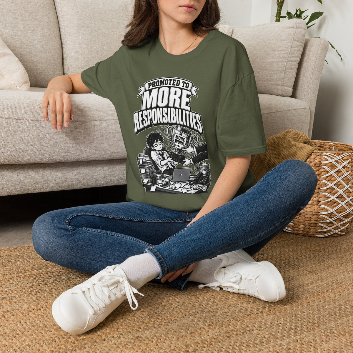 Funny Dark Humor Tshirt — Funny Office Tshirt Dark Humor Graphic Tee Unique Coworker Gift PROMOTED TO MORE RESPONSIBILITIES Shirt