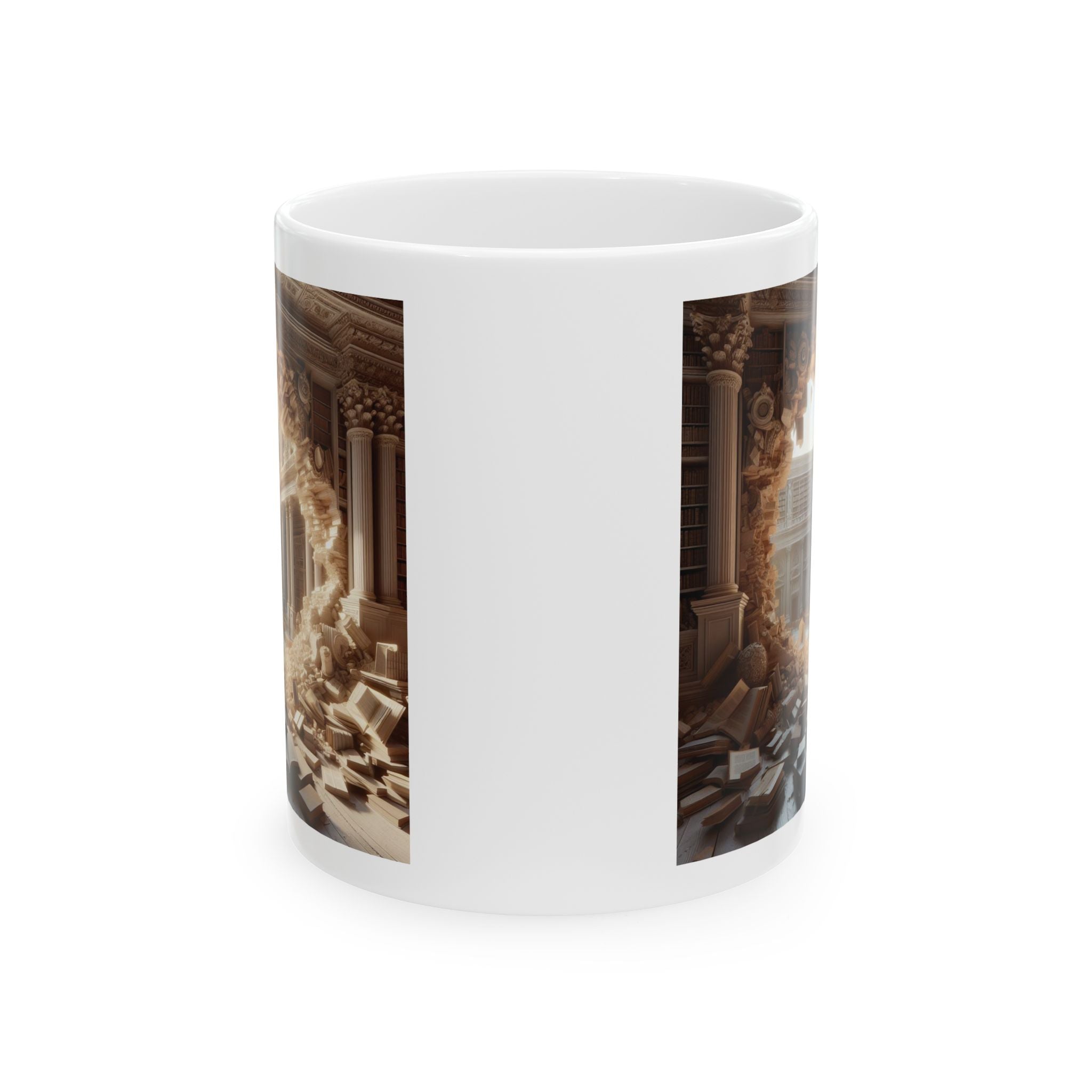 3D Ancient Rome Library Bookshelf Mug Unique Ceramic Mug Coffee Cup Gift Love 11oz