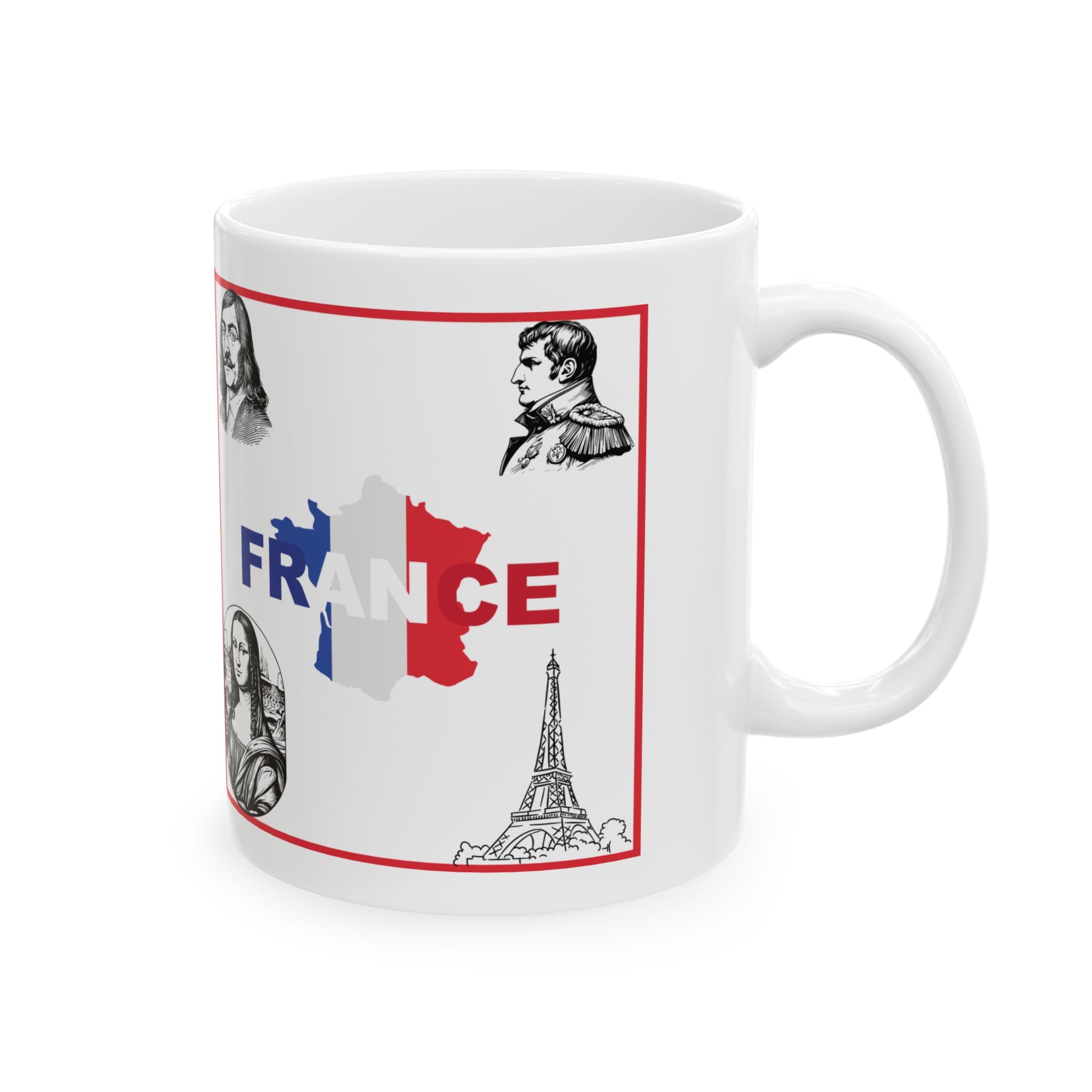 France Mug France Flag Mug History Icons Tea Coffee Cup Ceramic Mug Travel Gift