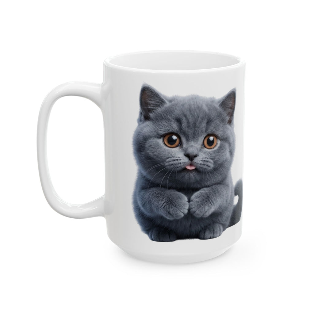 Funny British Shorthair Cat Mug Cute Detective Cat Coffee Cup Lover Gift Ceramic Mug 11oz 15oz