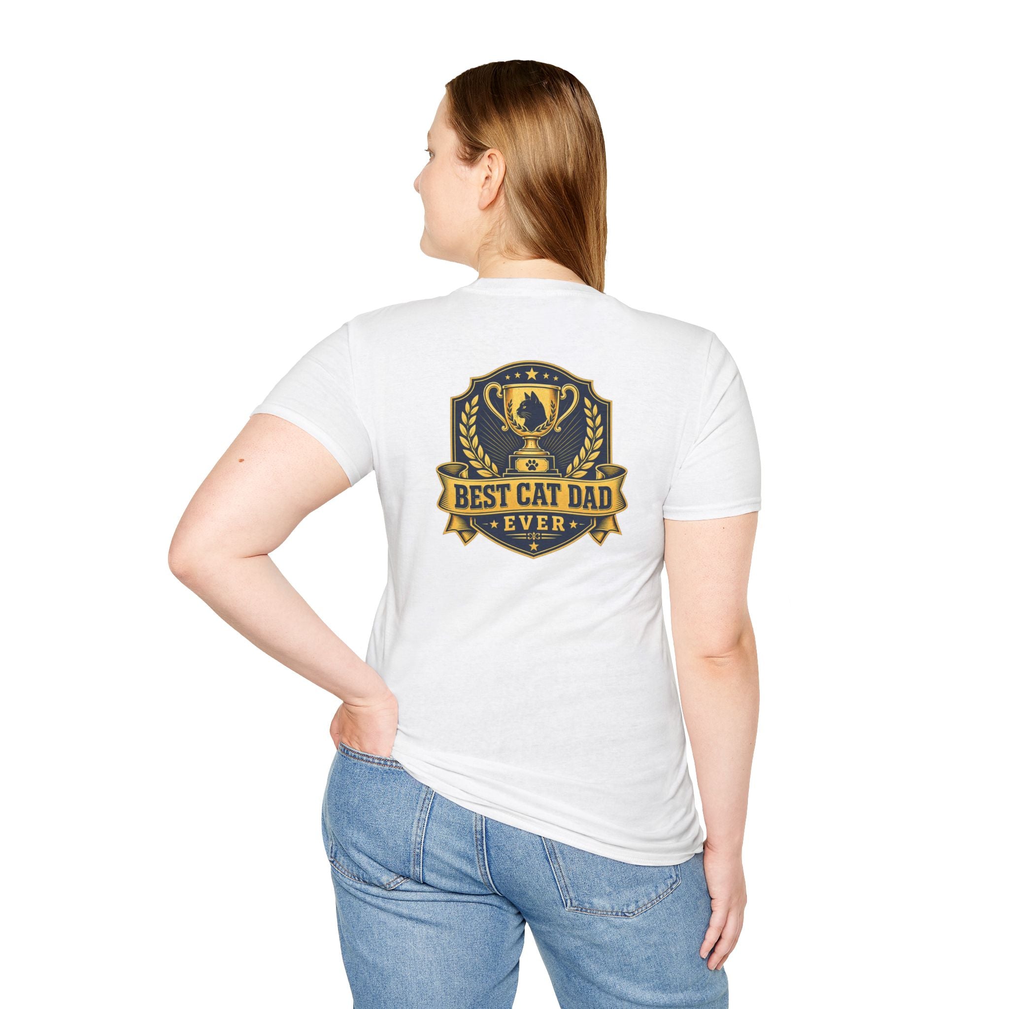 Best Cat Dad Ever Shirt Vintage Trophy Badge Cat Lover Graphic Tee Dark Humor Tee Unique Gift Funny Tshirt