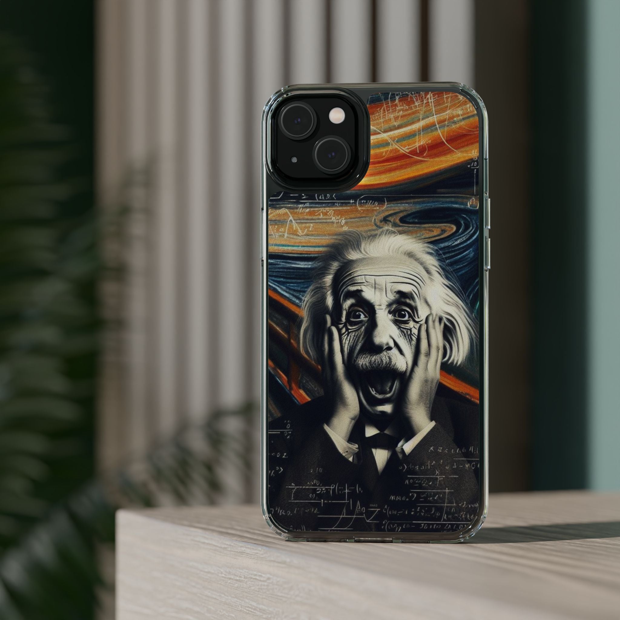 Funny Einstein Clear Phone Cases Edvard Munch Scream Unique iPhone Samsung Cases