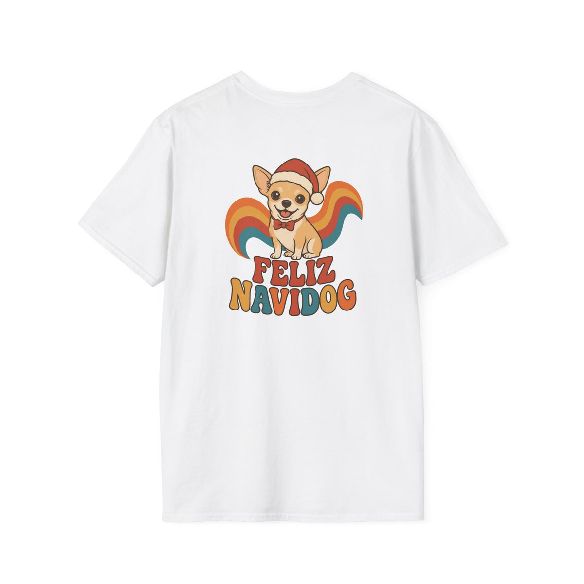 Retro Christmas Dog T-Shirt Feliz Navidog Vintage Dog Lover Shirt Unisex Softstyle Tee Christmas Gift