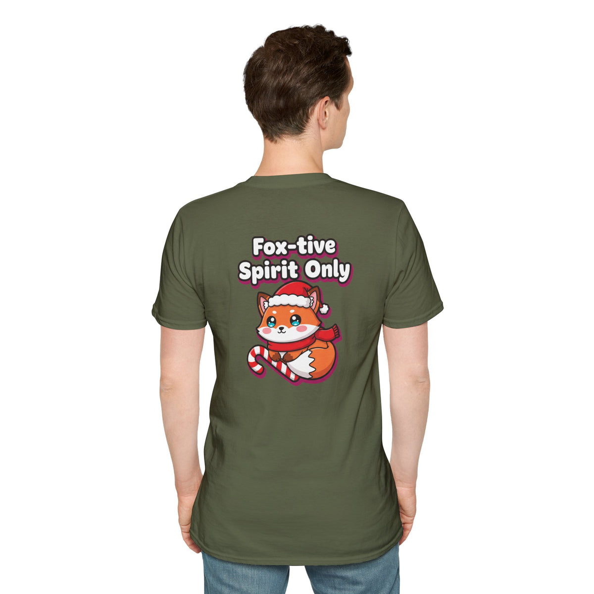 Cute Christmas Shirt Foxtive Spirit Only Funny Animal Unisex Softstyle Tee Christmas Gift