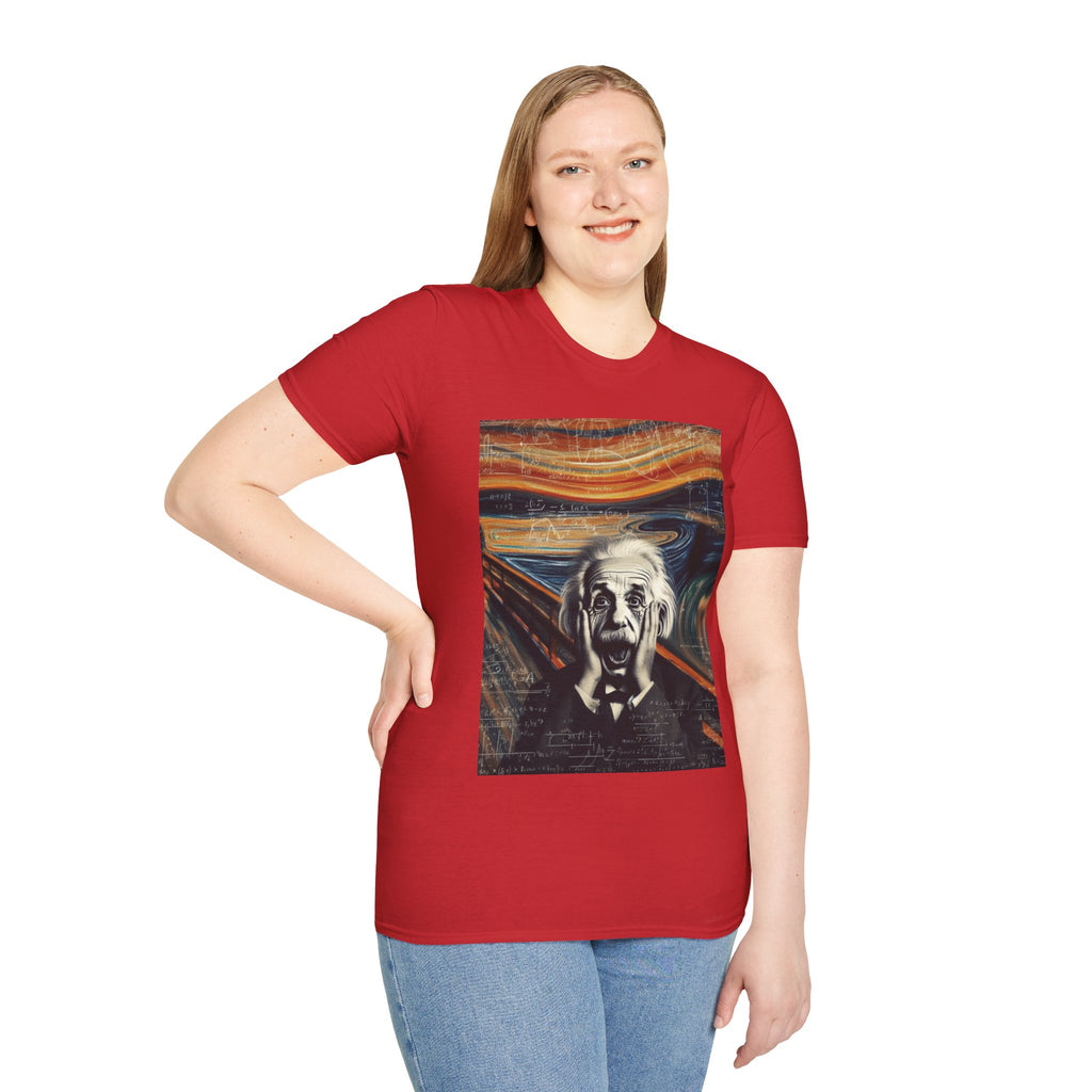 Funny Einstein Unisex Softstyle T-Shirt Edvard Munch Scream Cotton Gift Men Lady