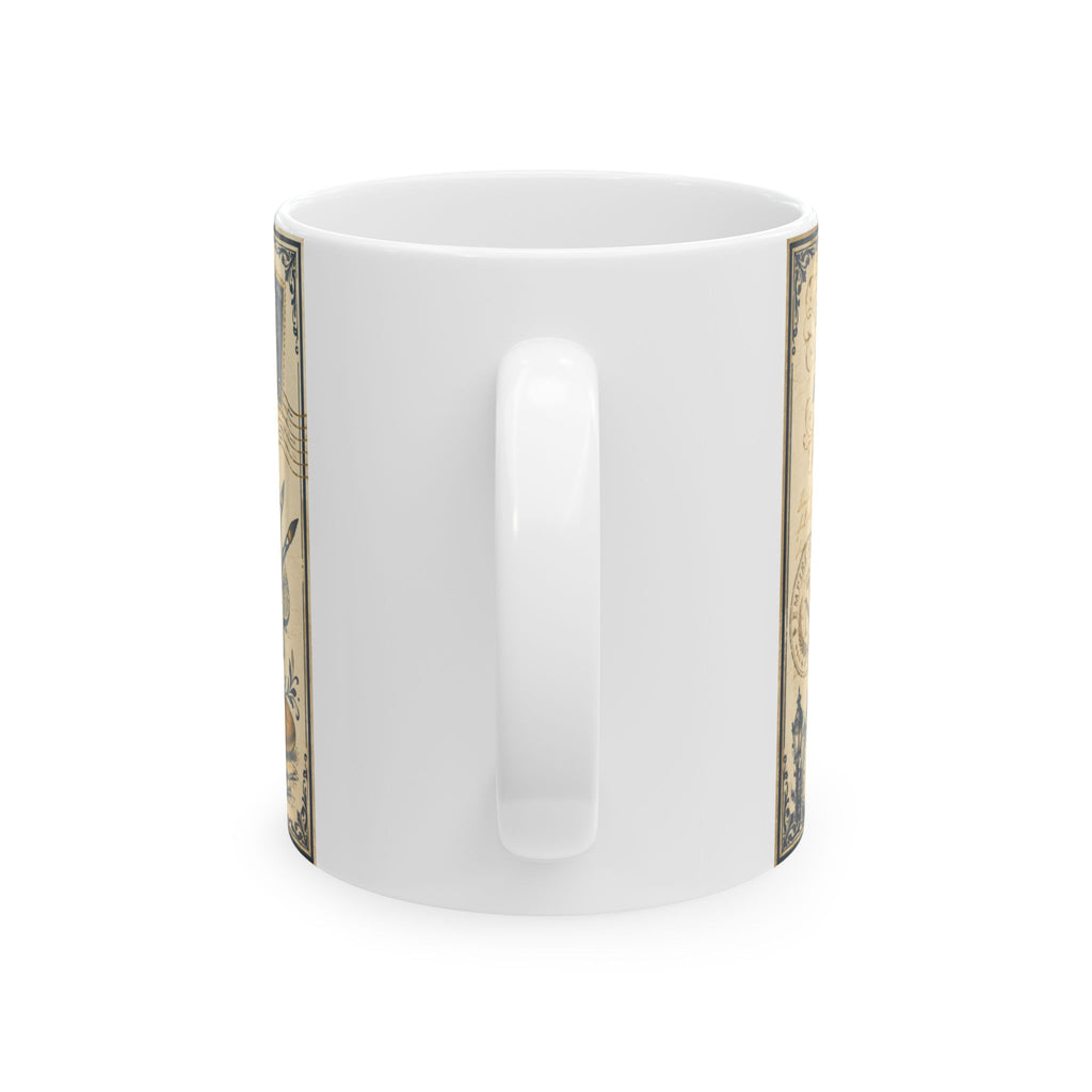 Ceramic Travel Mug Vintage France Emblem Mug Eiffel Tower Fleur de Lis Coffee Cup Gift