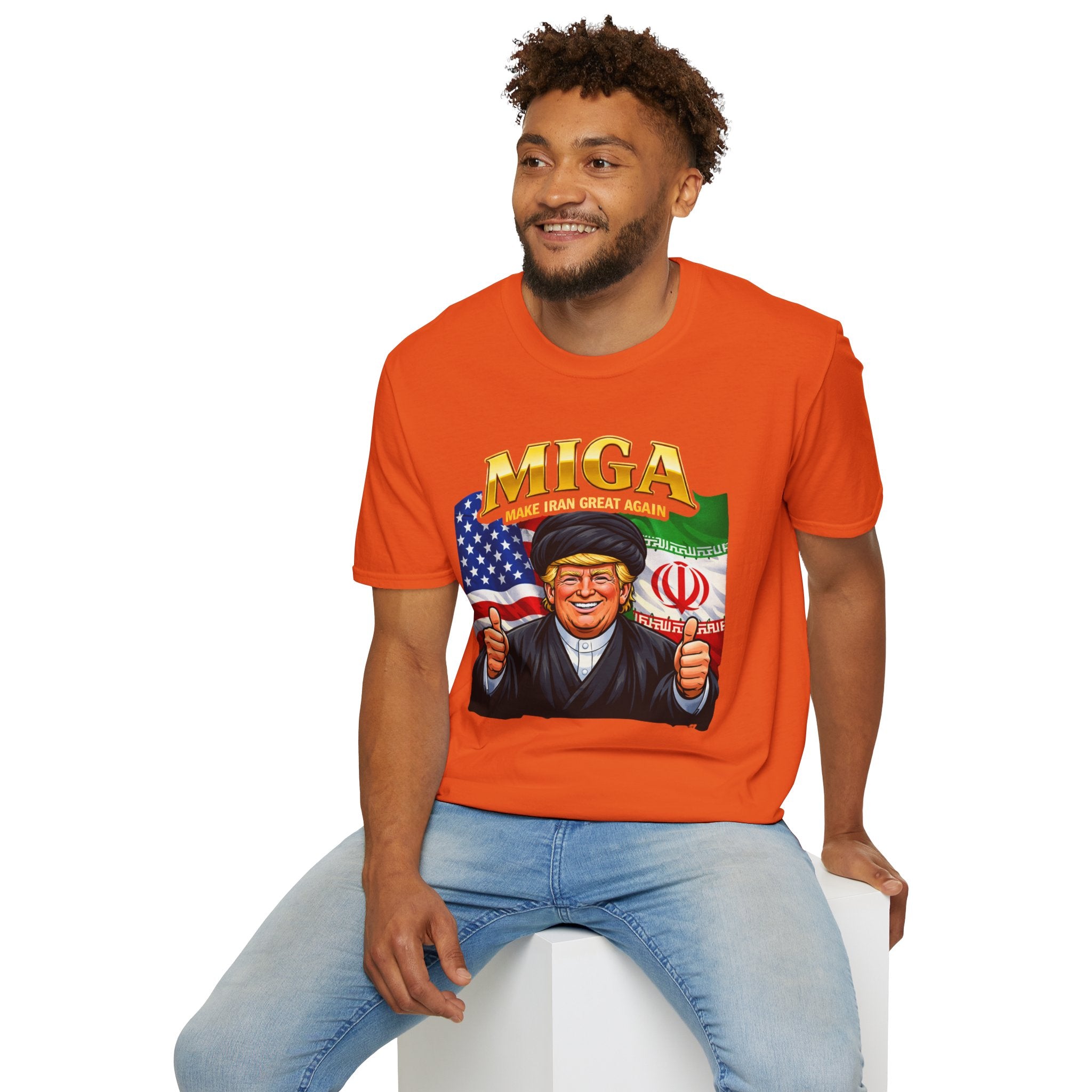 Funny Trump Iranian Flag Shirt Make Iran Great Again MIGA Softstyle T-Shirt Best