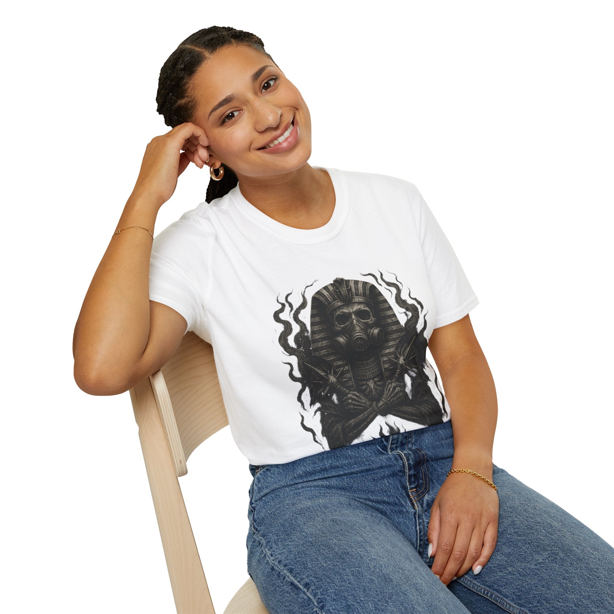 Vintage Mens T-shirts Egyptian Skull Graphic Tees Men Pharaoh Unisex Clothing Best Gift